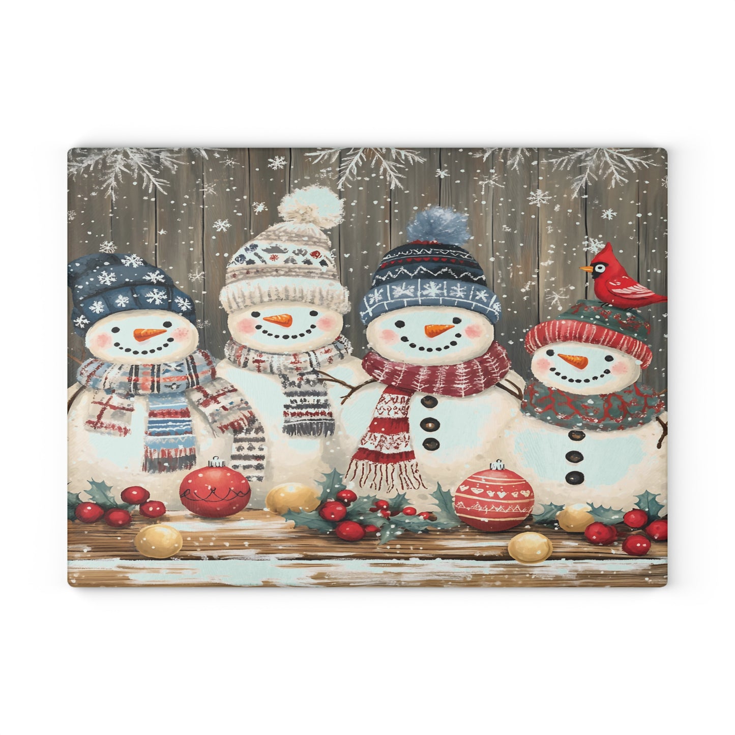 ⛄❄️ Festive Snowmen Cutting Board – Cozy Holiday Charm for Your Kitchen ❄️⛄