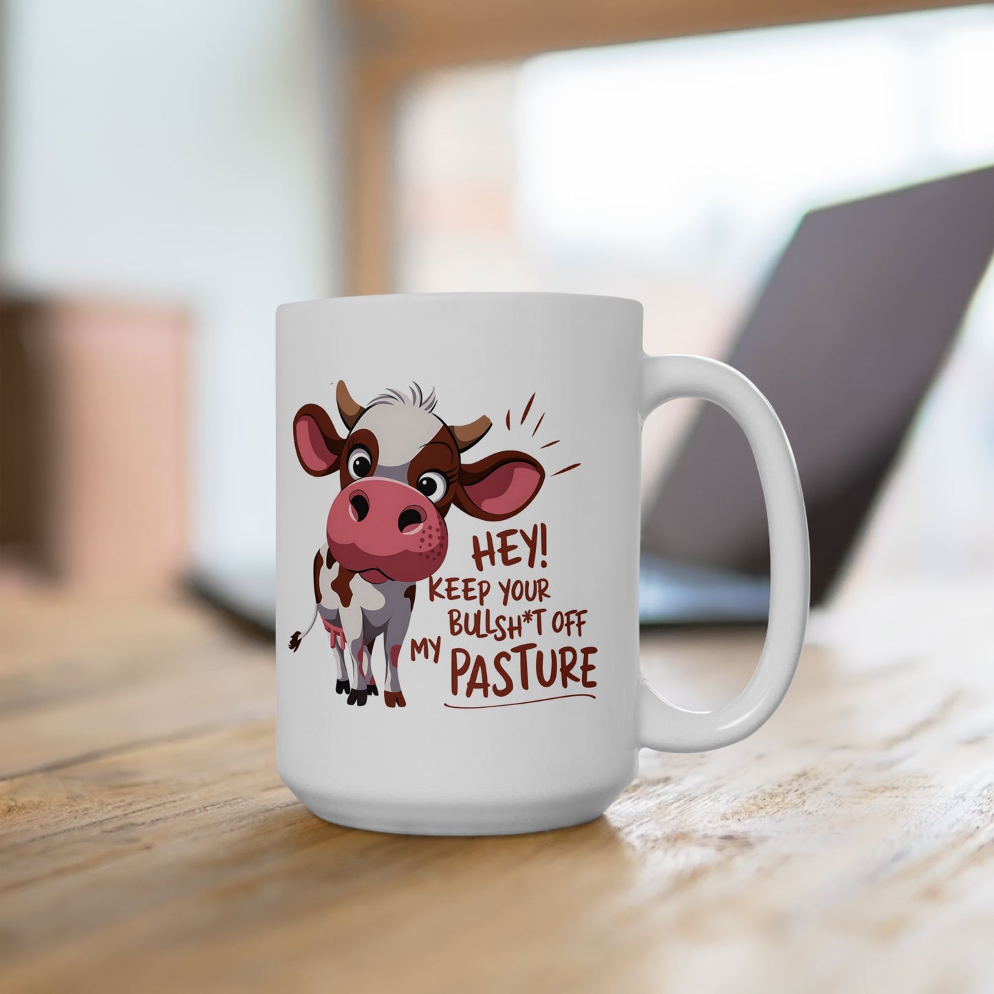 🐮 ¡Mantén tus tonterías lejos de mi pasto! – Taza divertida de vaca para almas atrevidas ☕