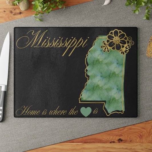💚 Mississippi Floral Cutting Board – Southern Charm with Heartfelt Elegance 🌼