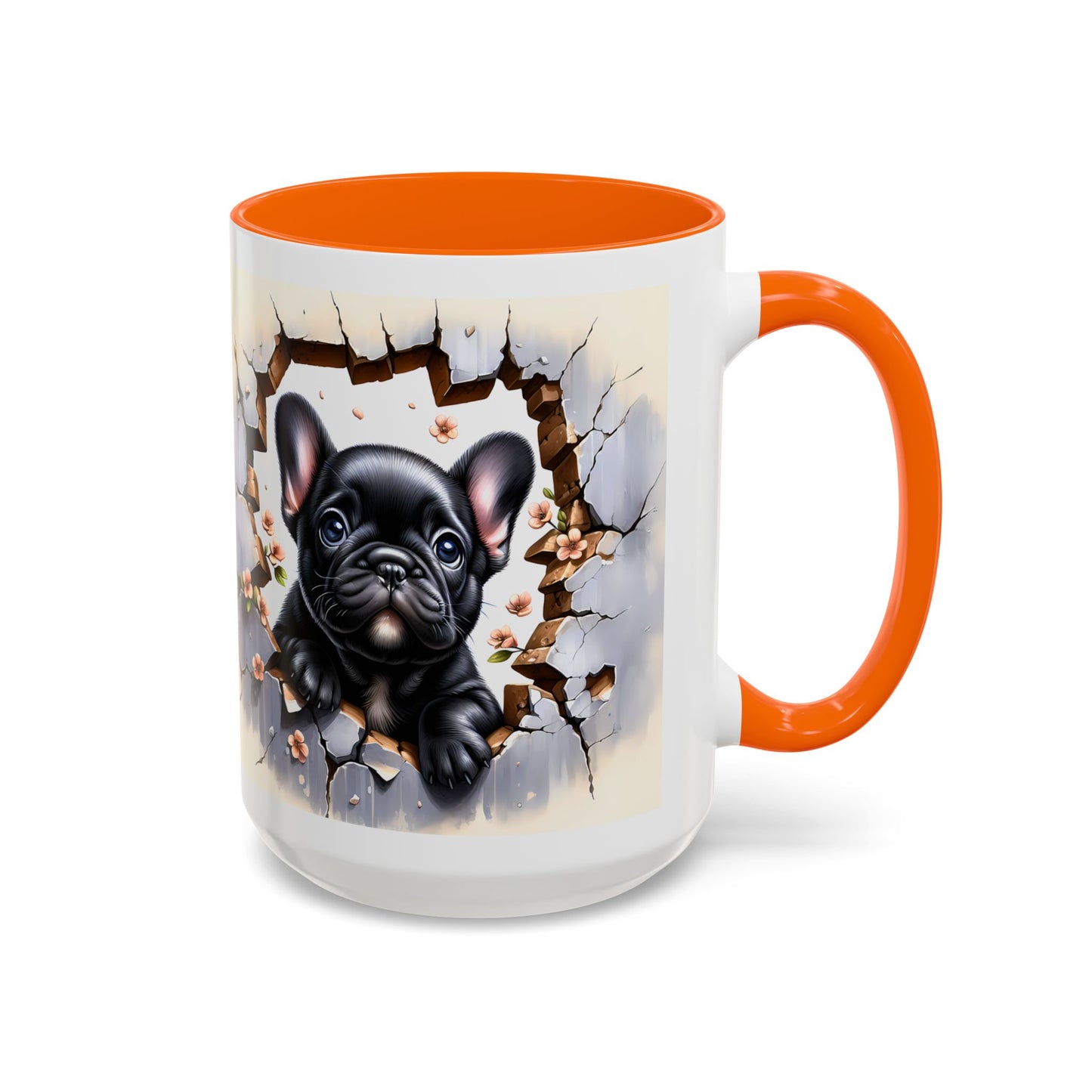 🐾☕ Black French Bulldog Puppy Accent Mug – Cute Breakthrough Pup Design ✨