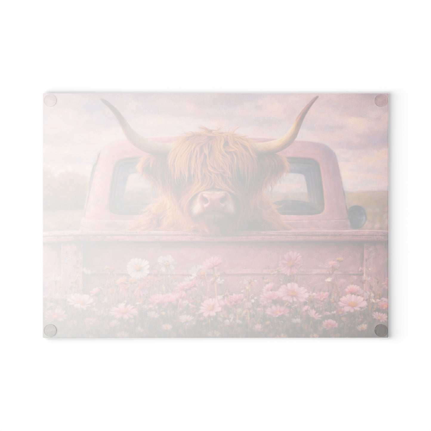 Country Roads Tractor Glass Cutting Board – Rustic Farmhouse Charm for Your Kitchen