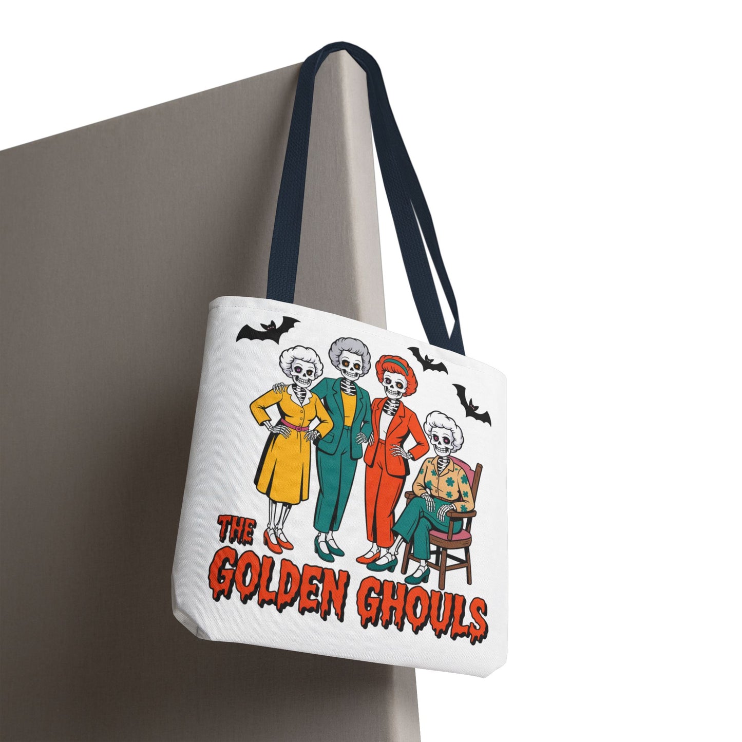 🖤 Retro Skeleton Squad Tote Bag – Spooky Chic Style for Halloween 👻👜