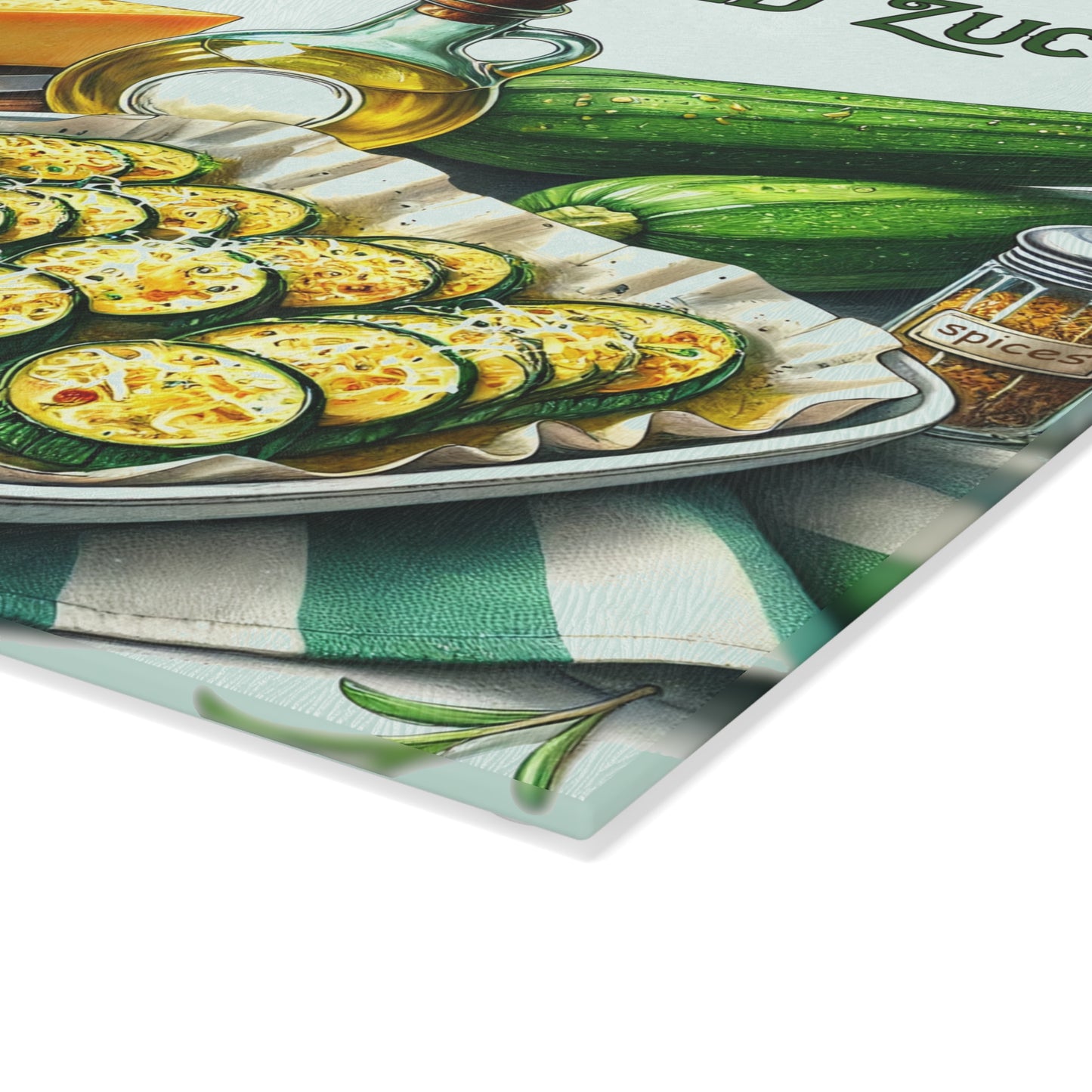 🥒 Quick and Easy Baked Zucchini – Healthy Kitchen Recipe Cutting Board