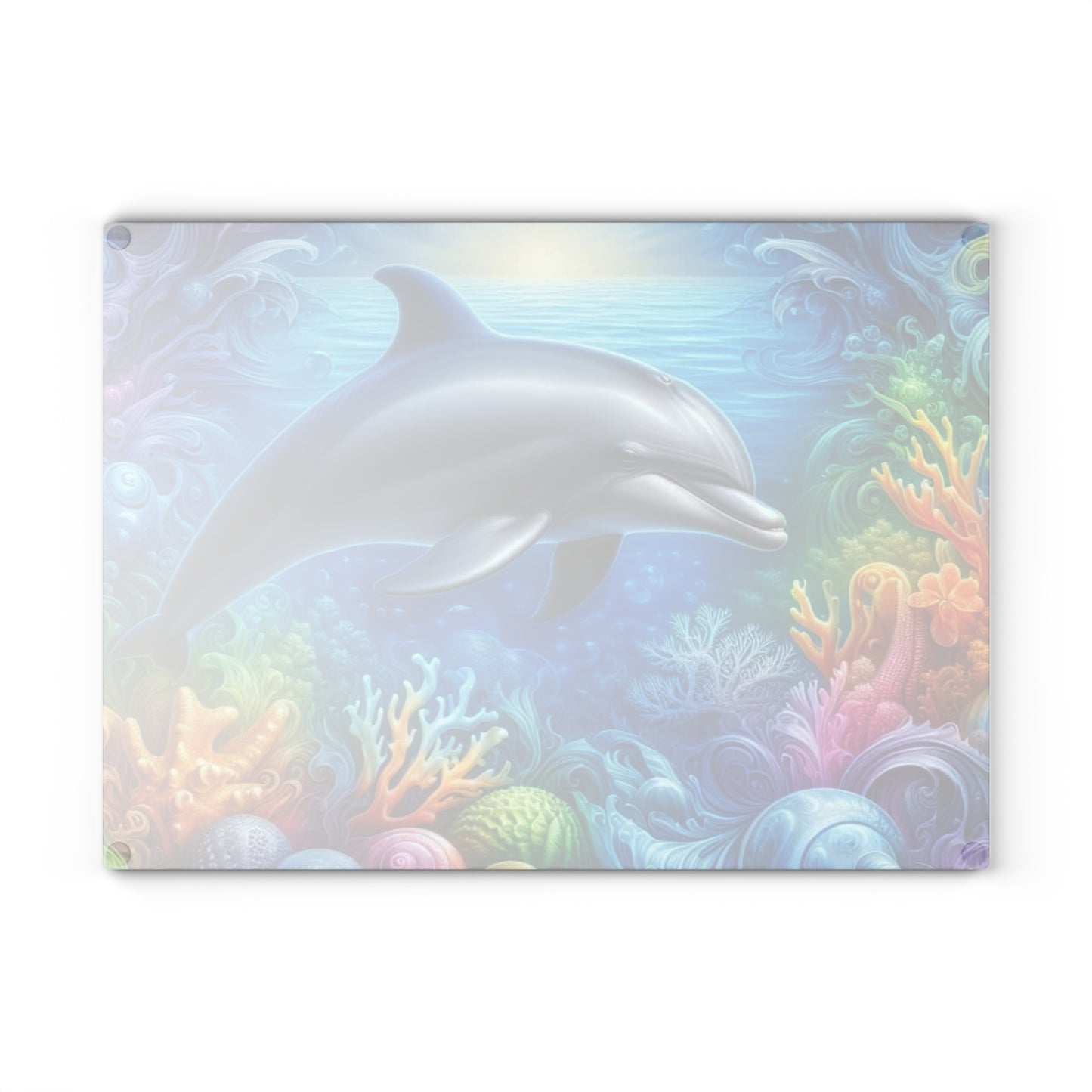 🐬🌊 Coral Reef Dolphin Cutting Board – Ocean Glow for Your Kitchen