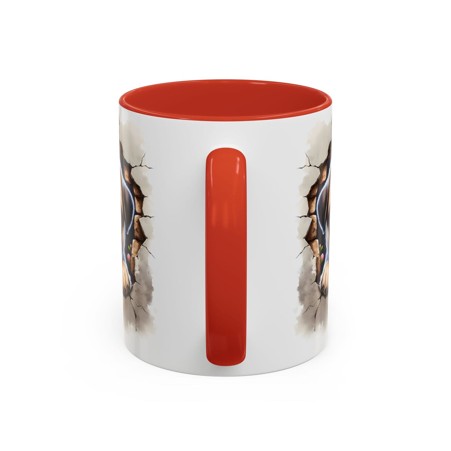 🐾💛 Pug Puppy Accent Mug – Cute Wrinkly Pug Coffee Cup ☕✨