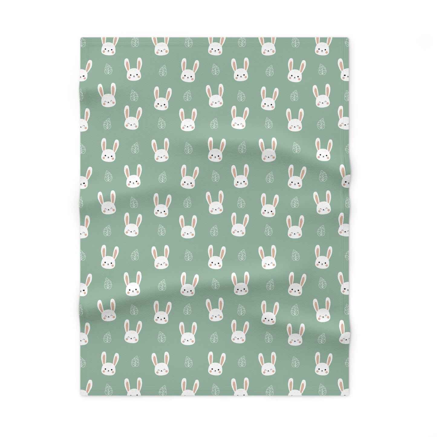 🐰 Velveteen Plush Bunny Blanket – Sage
