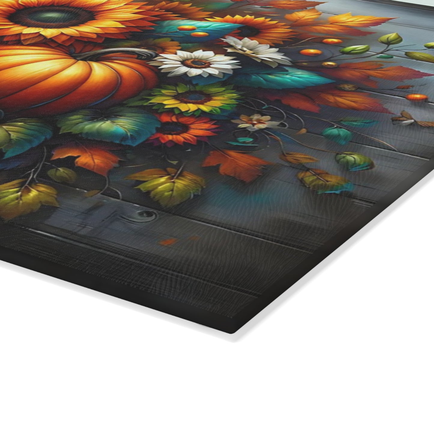 🌻🎃 Autumn Sunflower & Pumpkin Cutting Board – Rustic Harvest Charm for Your Kitchen 🍂✨