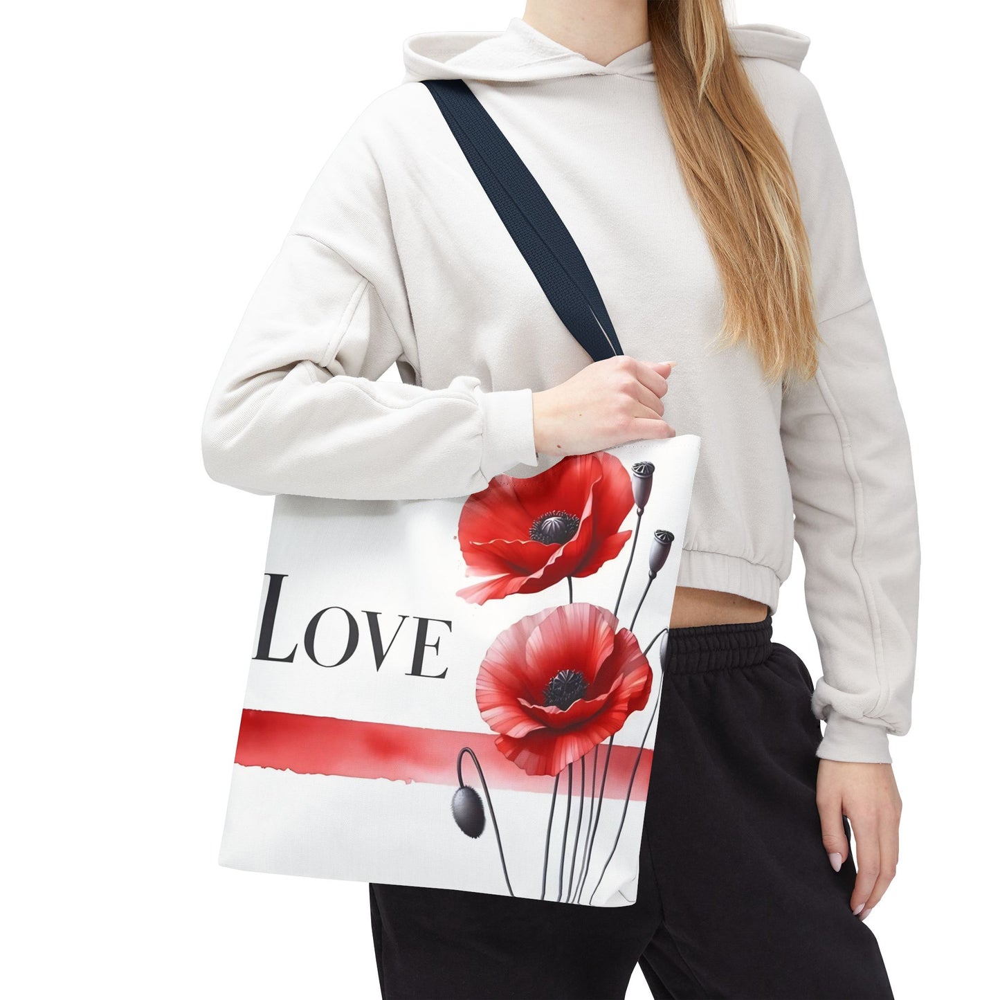 ❤️ Bolso Tote Floral Rojo “Love” – Atrevido, Hermoso y Lleno de Corazón