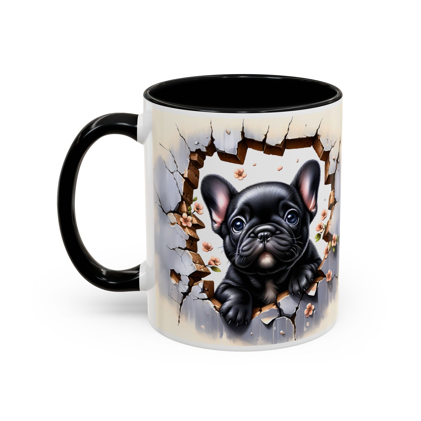 🐾☕ Black French Bulldog Puppy Accent Mug – Cute Breakthrough Pup Design ✨