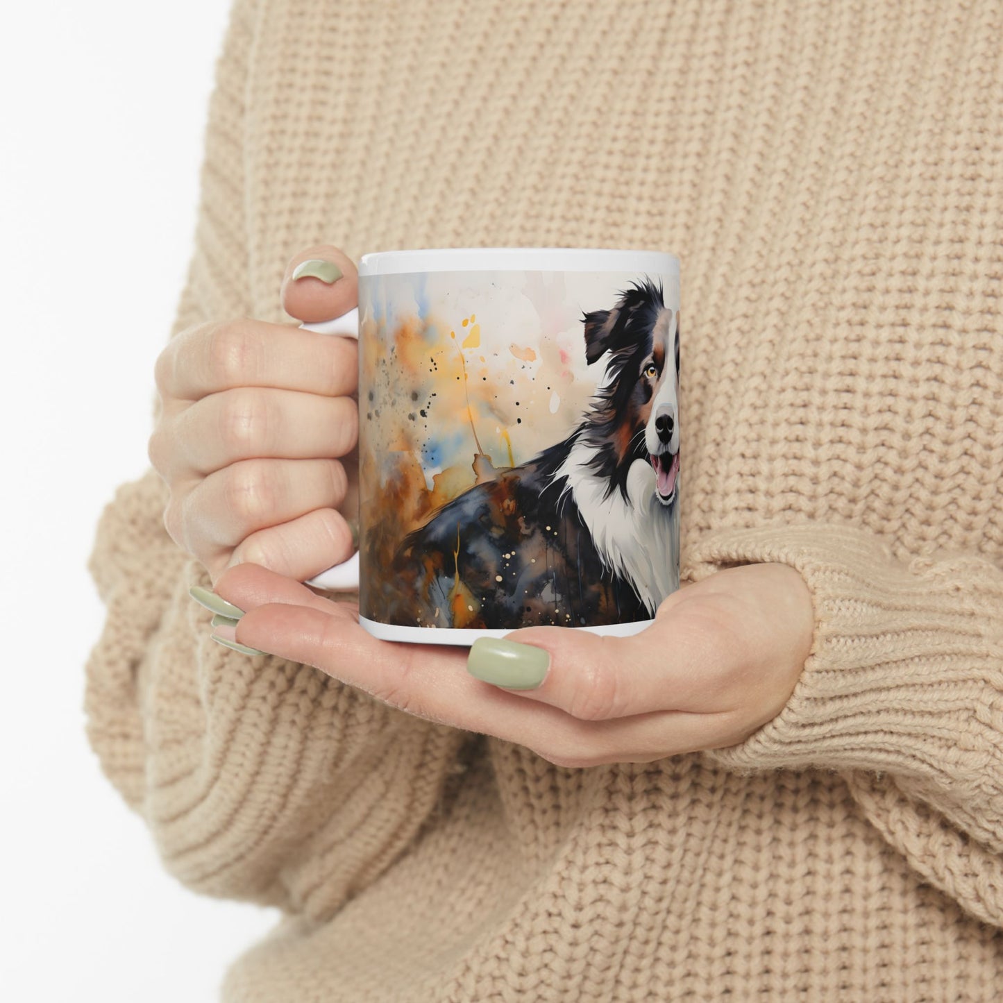 🐾 Watercolor Border Collie Mug – A Stunning Tribute to Your Loyal Companion! 🌸