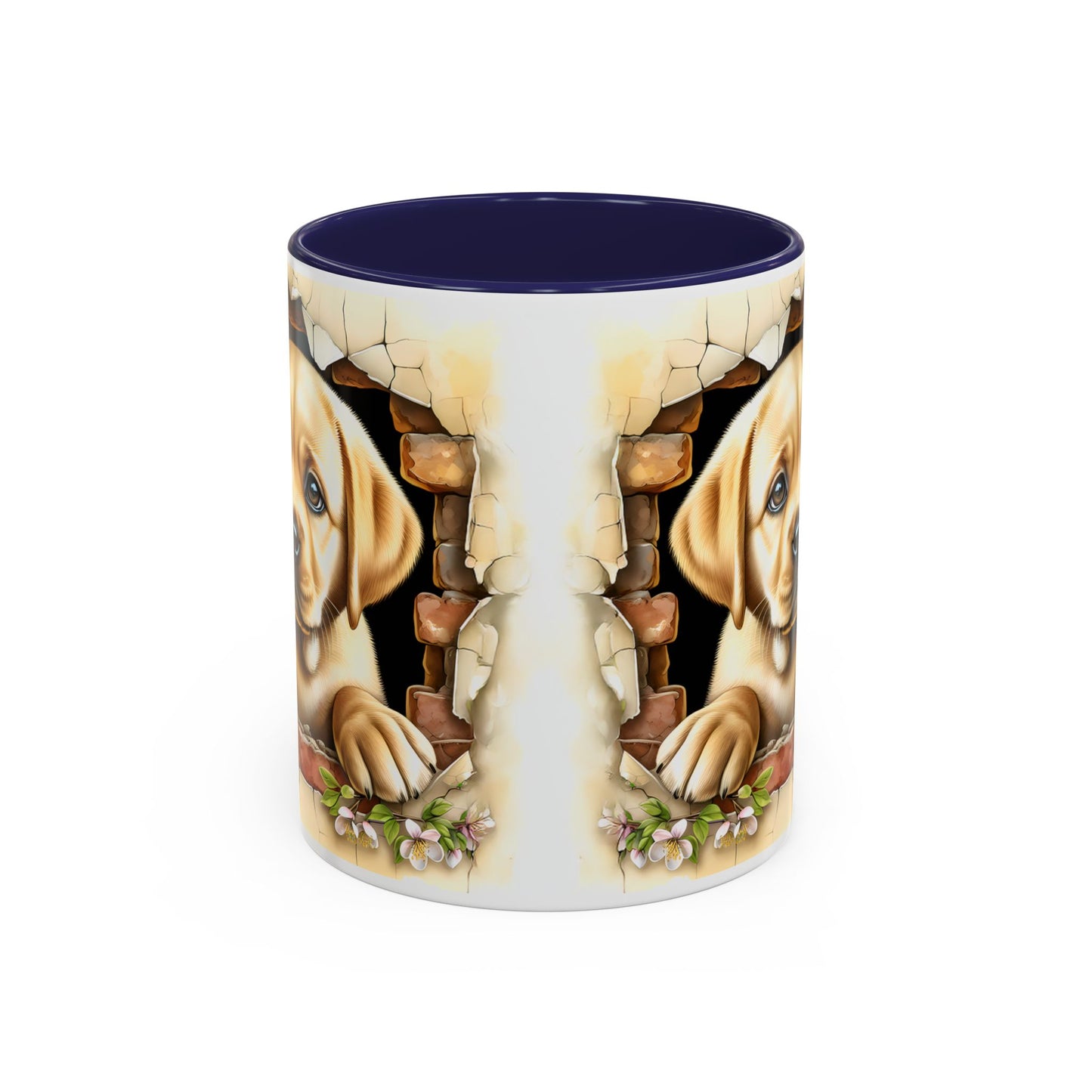 🐶☕ Labrador Puppy Peek Accent Mug – Sweet Yellow Lab Lover Gift ✨💛
