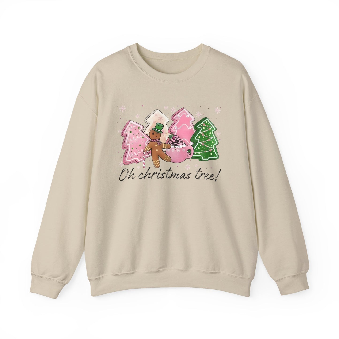 🎄🍪 Oh Christmas Tree! Gingerbread & Cocoa Crewneck – Sweet Holiday Cookie Lover Gift