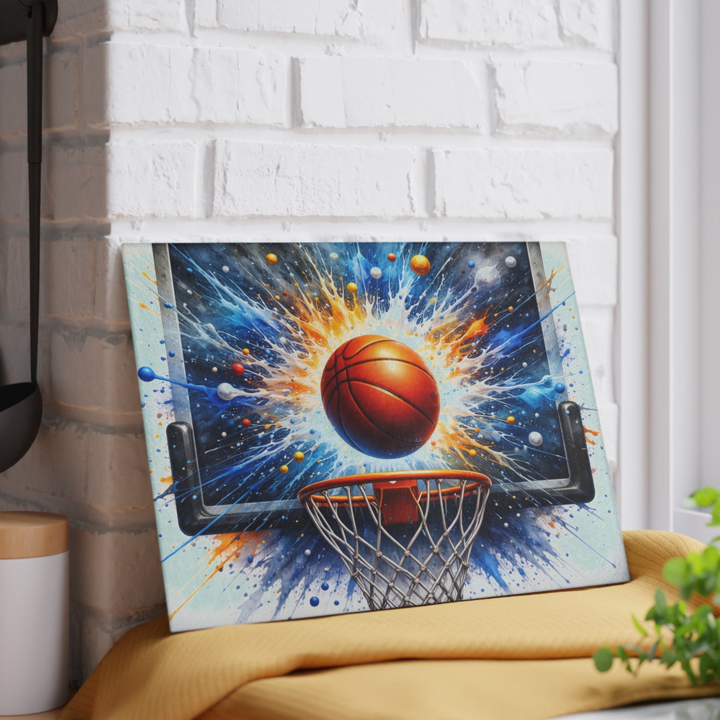 Basketball Splash Art Cutting Board – Slam Dunk Style for Your Kitchen