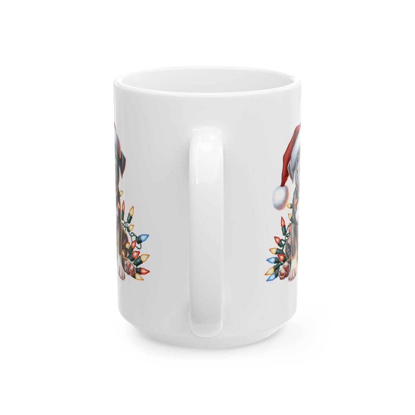 🎄 Pitbull Christmas Lights Mug – Holiday Cheer for Dog Lovers 🐾