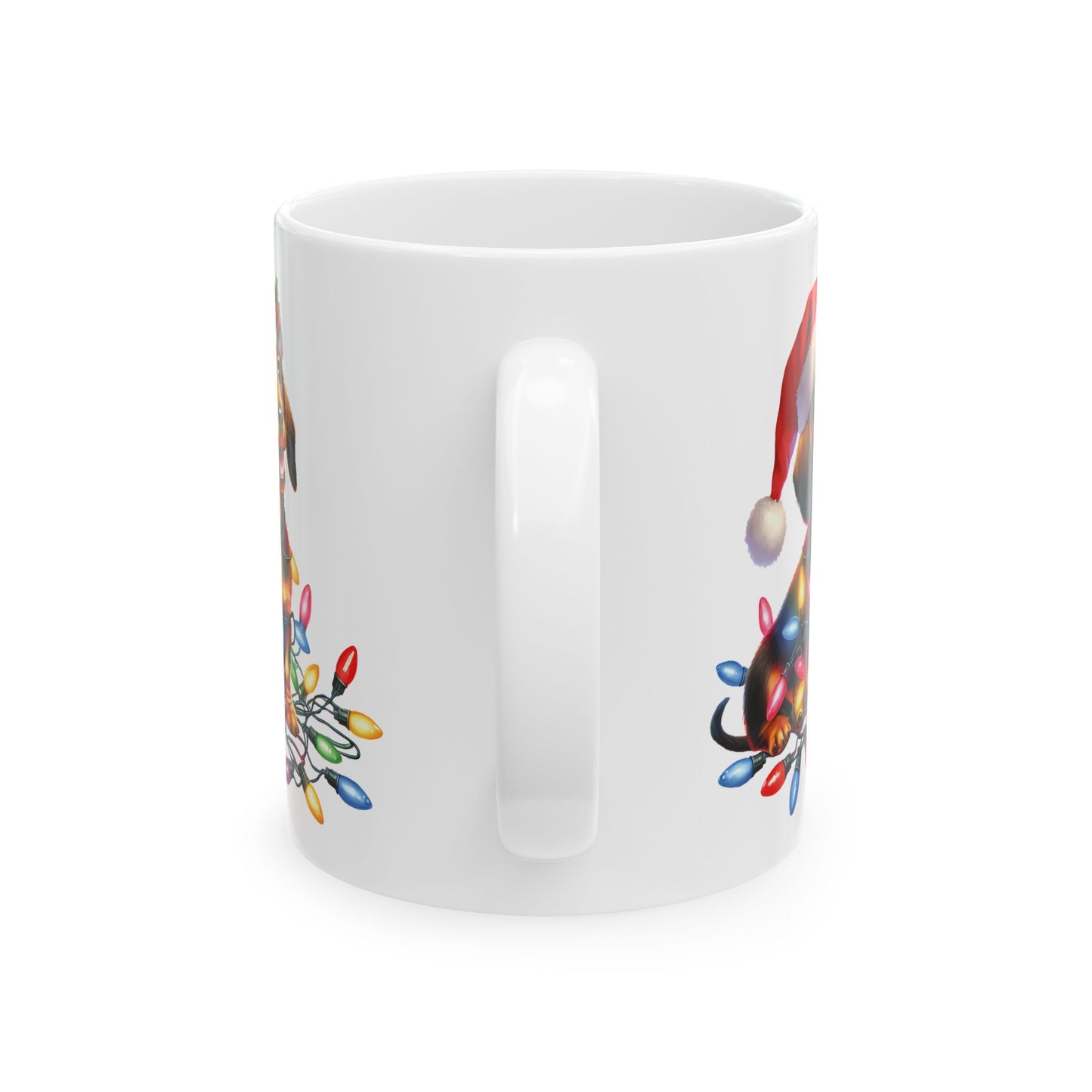 🎄 Dachshund Christmas Lights Mug – Festive Wiener Dog Cheer in Every Sip 🎁