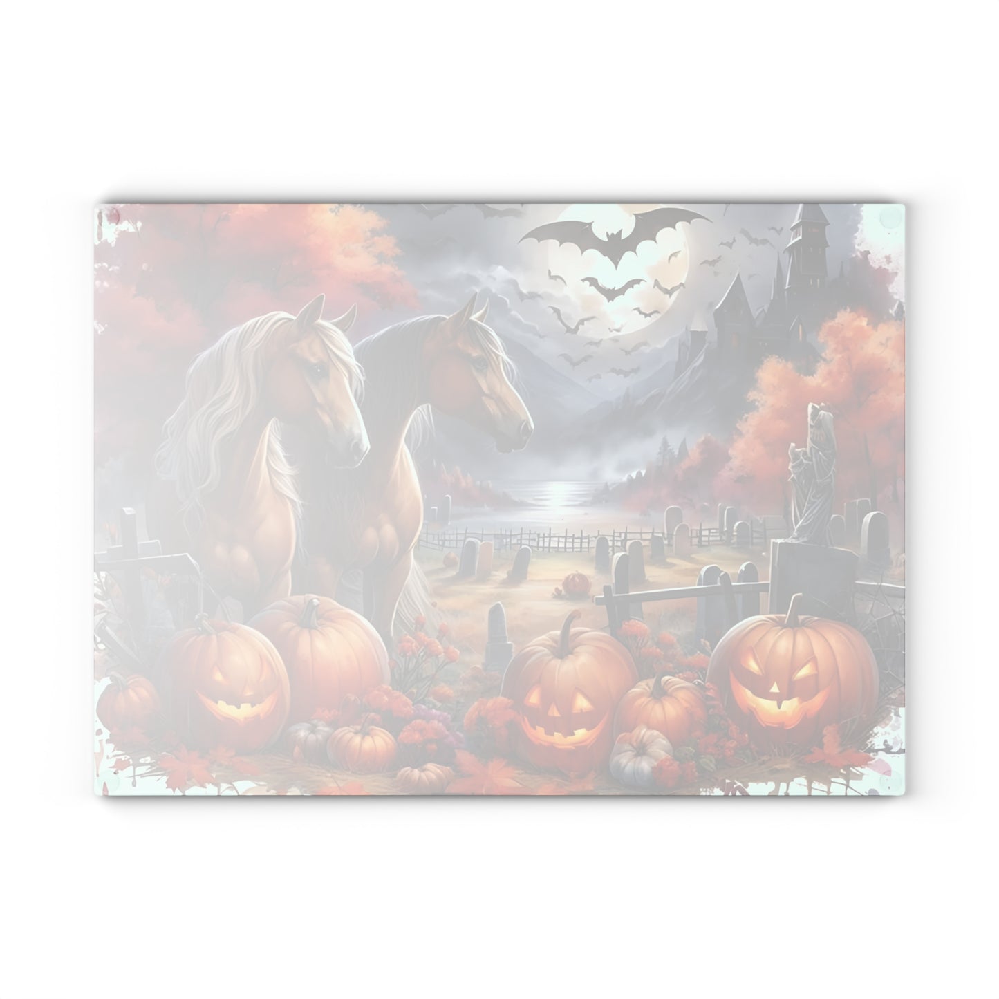 🎃 Haunted Harvest Horses Cutting Board – Spooky Elegance for Fall Entertaining