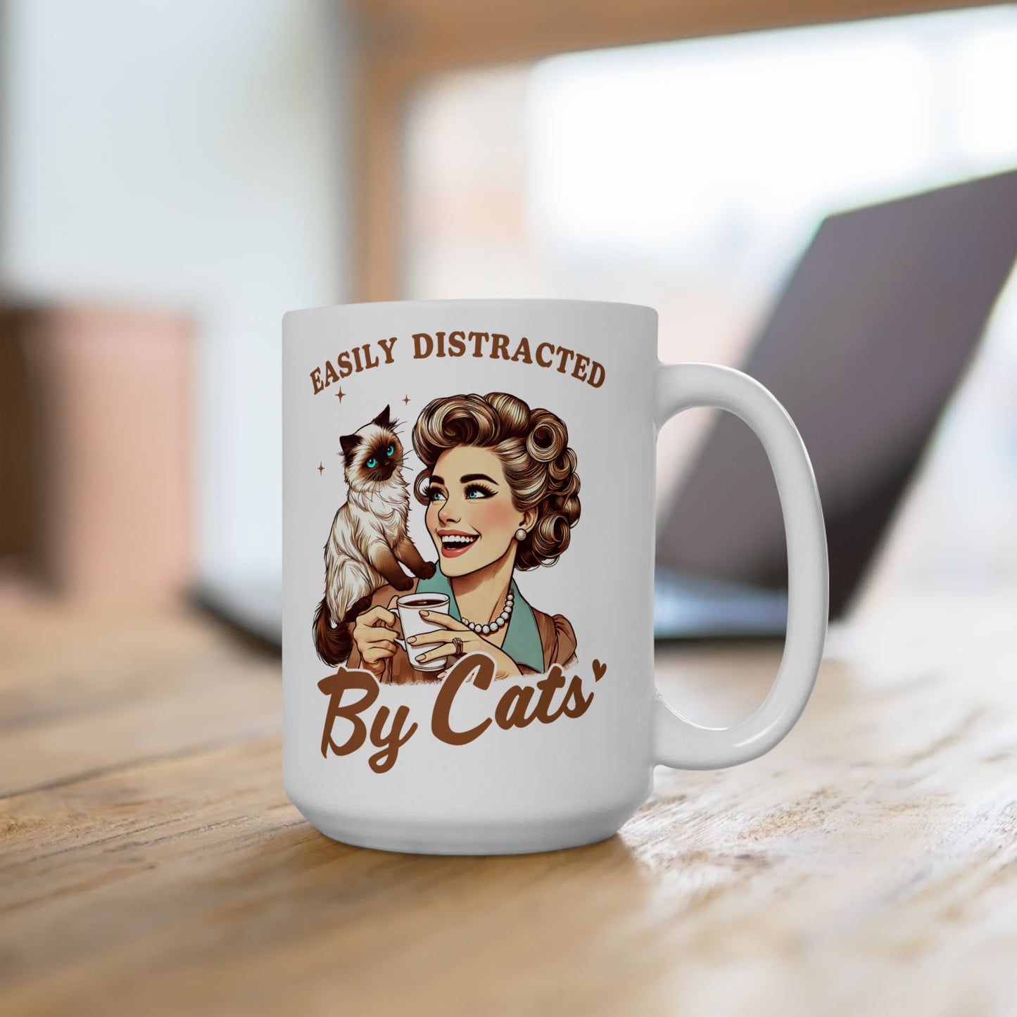 🐱 Easily Distracted By Cats Mug – Purrfectly Charming for Cat Lovers ☕