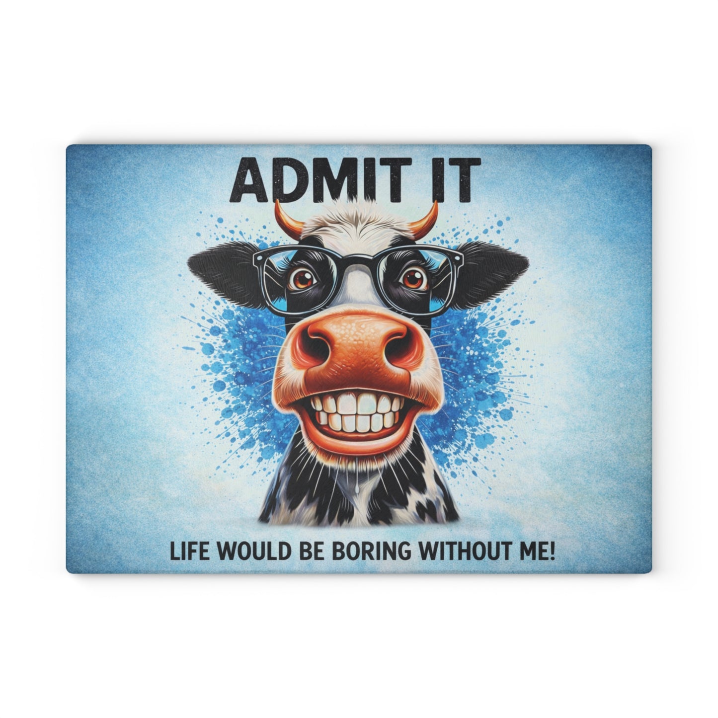 Admit It Cow Glass Cutting Board – Funny Farm Animal Kitchen Decor