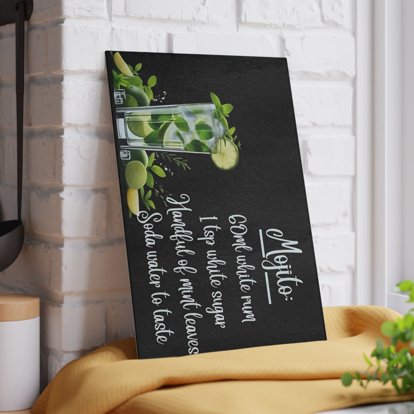 🌿 Mojito Recipe Cutting Board – A Fresh Twist for Your Kitchen or Bar Cart