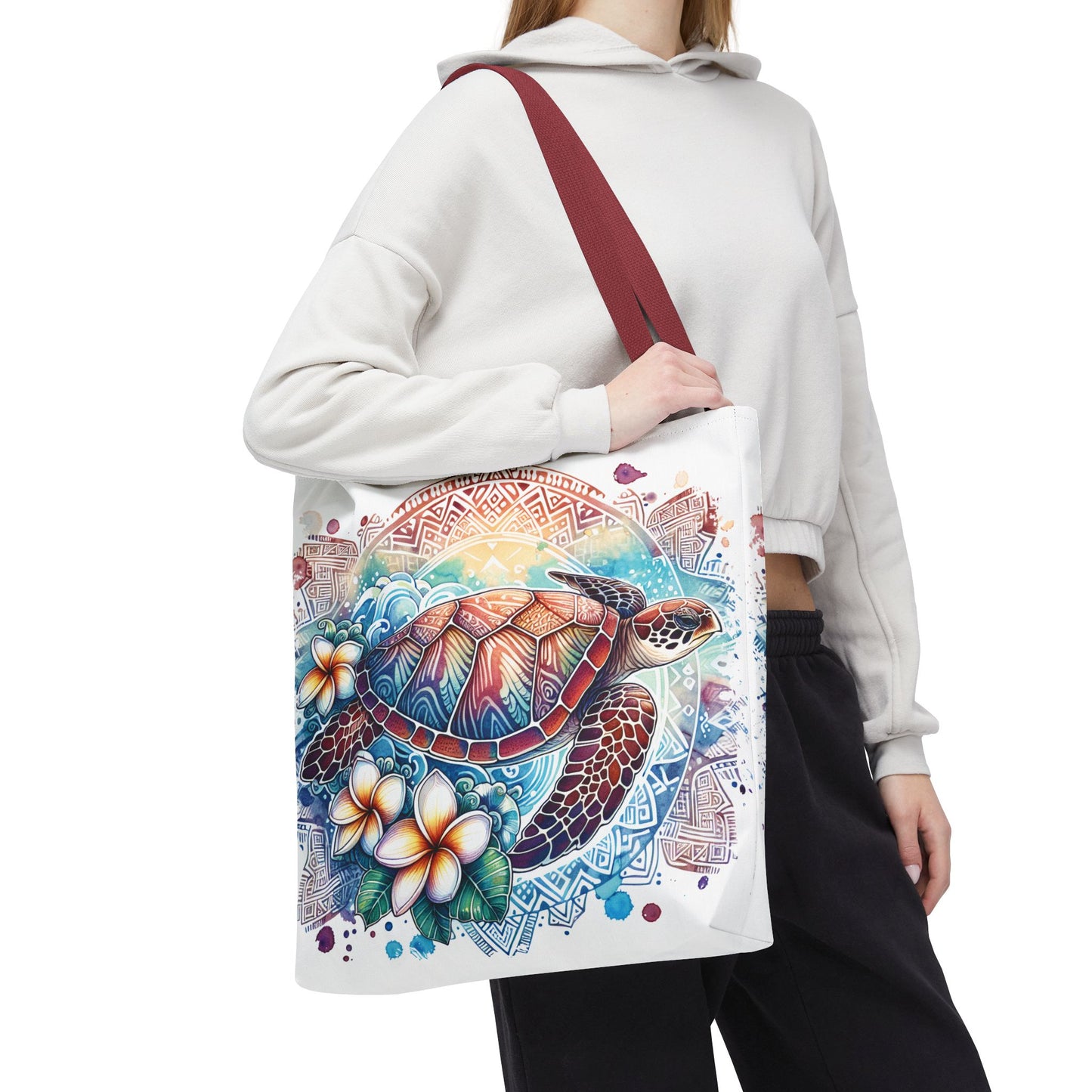 🐢 Tropical Sea Turtle Tote Bag – Coastal, Artistic & Practical 🌺