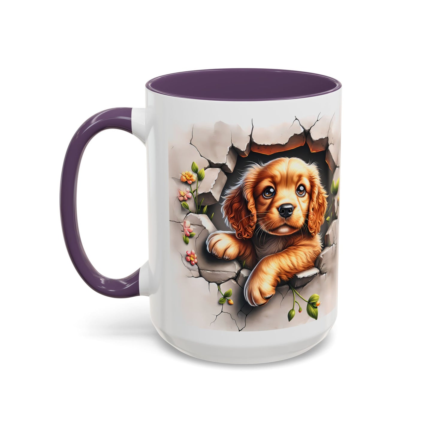 🐾 Cocker Spaniel Puppy Accent Mug – Sweet Fluffy Pup Coffee Cup ☕🤎