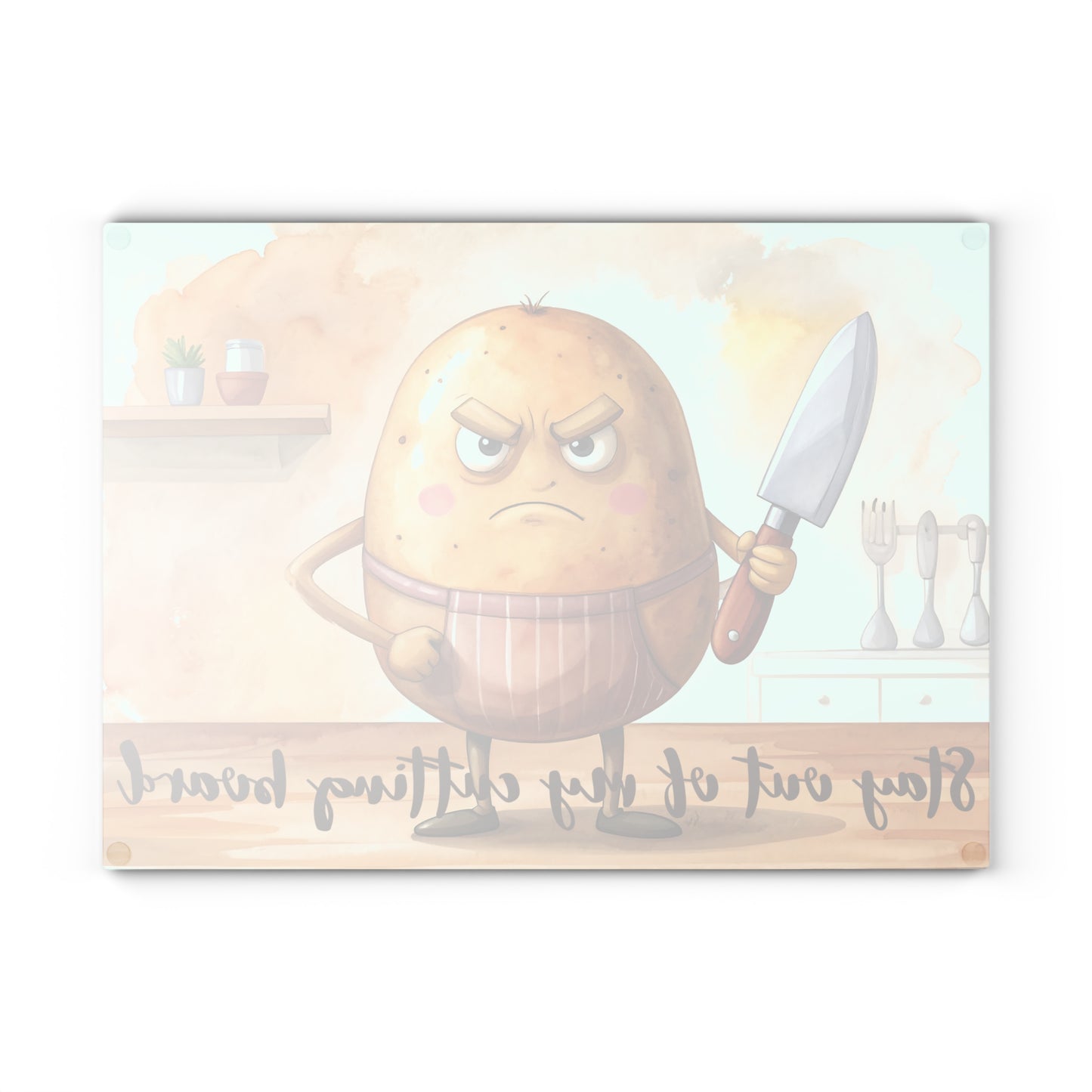 🥔 Stay Out of My Cutting Board – Funny Kitchen Humor for Your Home