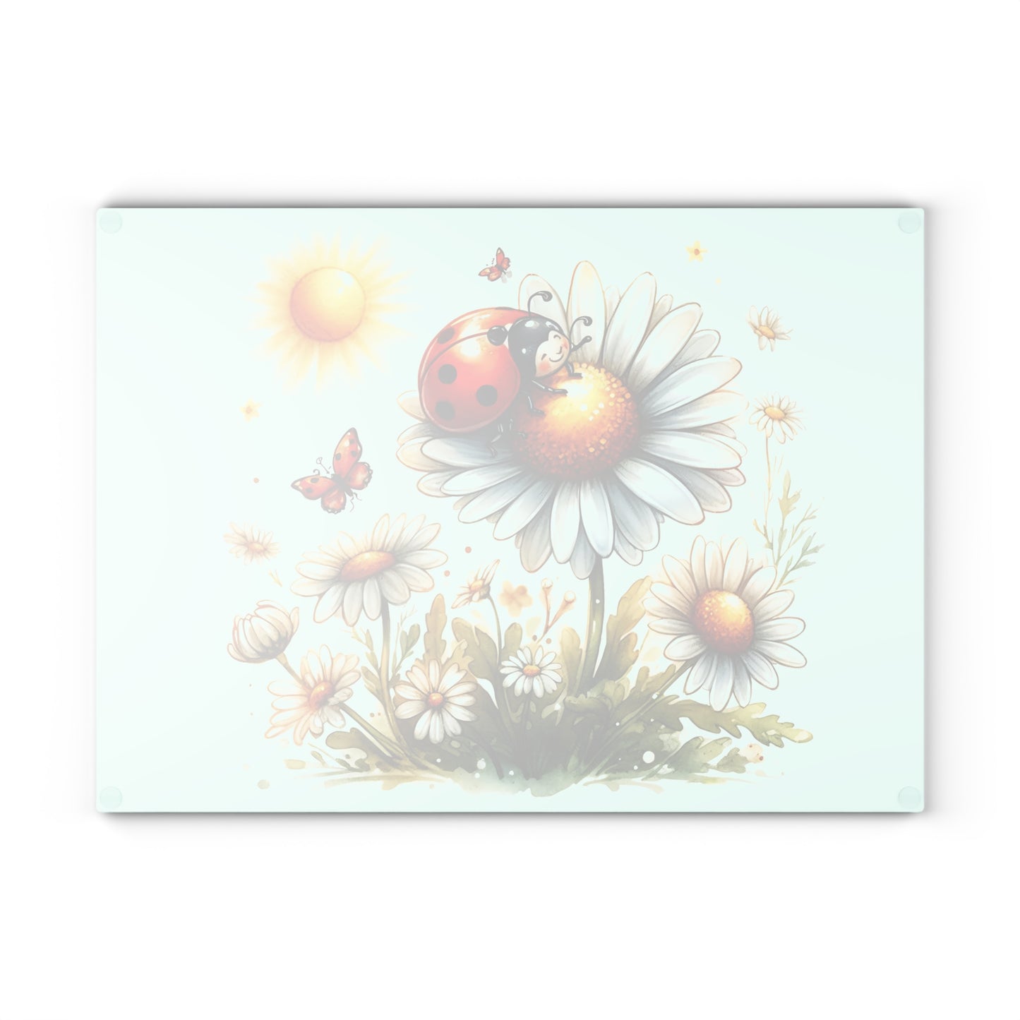 🌼🐞 Ladybug & Daisies Cutting Board – Cheerful Charm for Your Kitchen 🌞