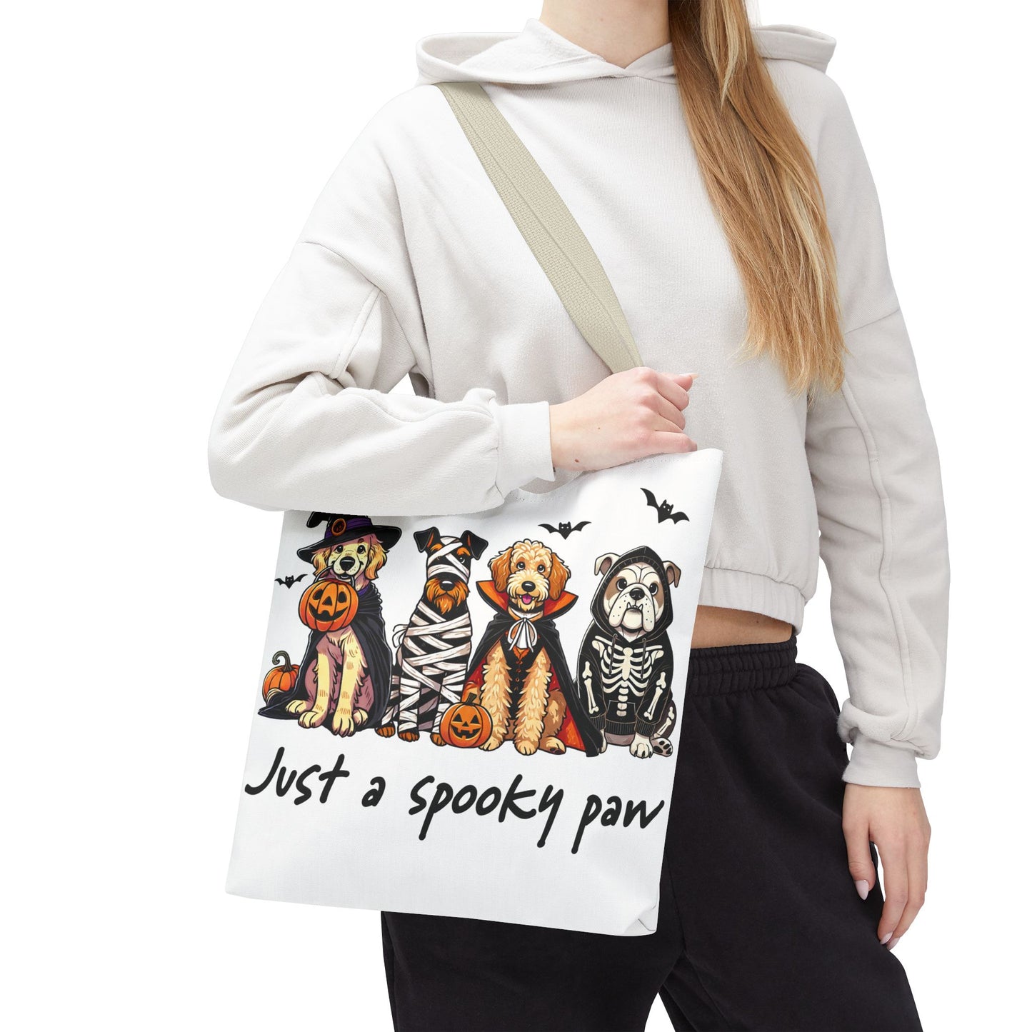 🐾 Spooky Paws Halloween Tote Bag – Doggone Cute Halloween Style 🎃