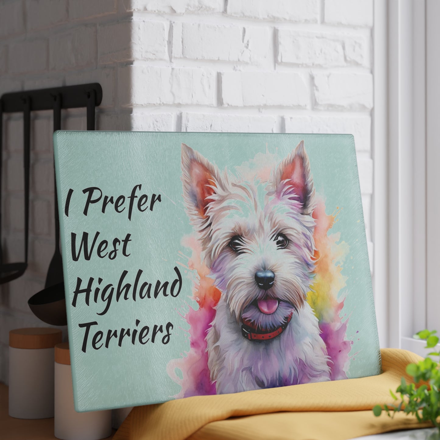 Tabla de cortar para West Highland Terrier, tabla de cortar para Westie, regalo para West Highland Terrier, regalo para Westie, me encantan los Westies, regalos para amantes de los perros