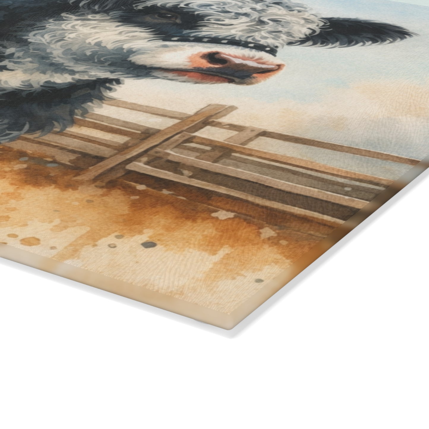 Oreo Cow Glass Cutting Board – Rustic Farmhouse Kitchen Deco