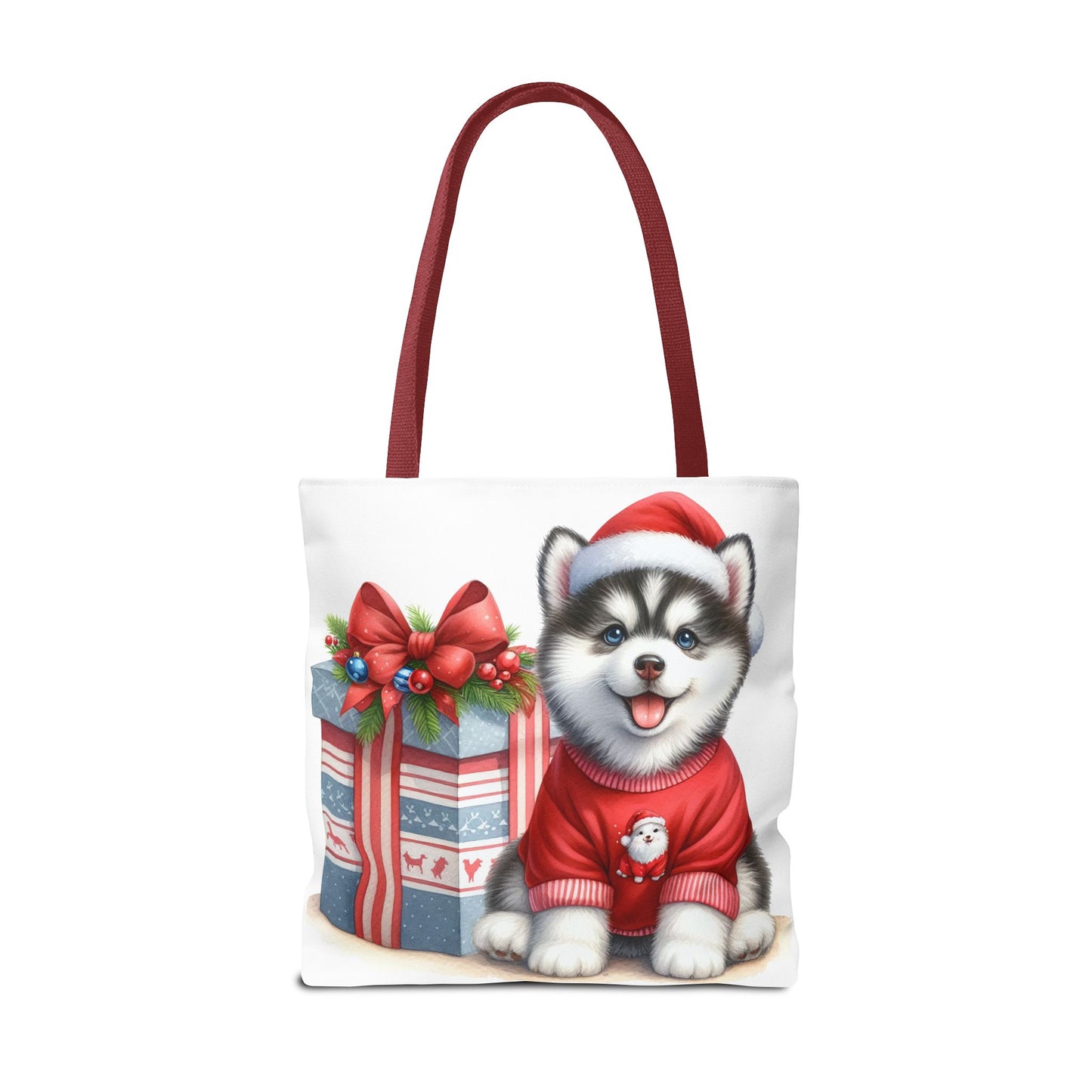 🎁 Christmas Husky Tote Bag – Festive Pup & Holiday Cheer in Every Carry 🎄