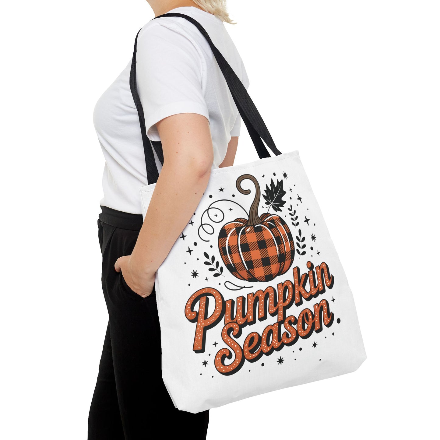 🎃 Pumpkin Season Tote Bag – Fall Buffalo Plaid Style for Autumn Lovers 🍂