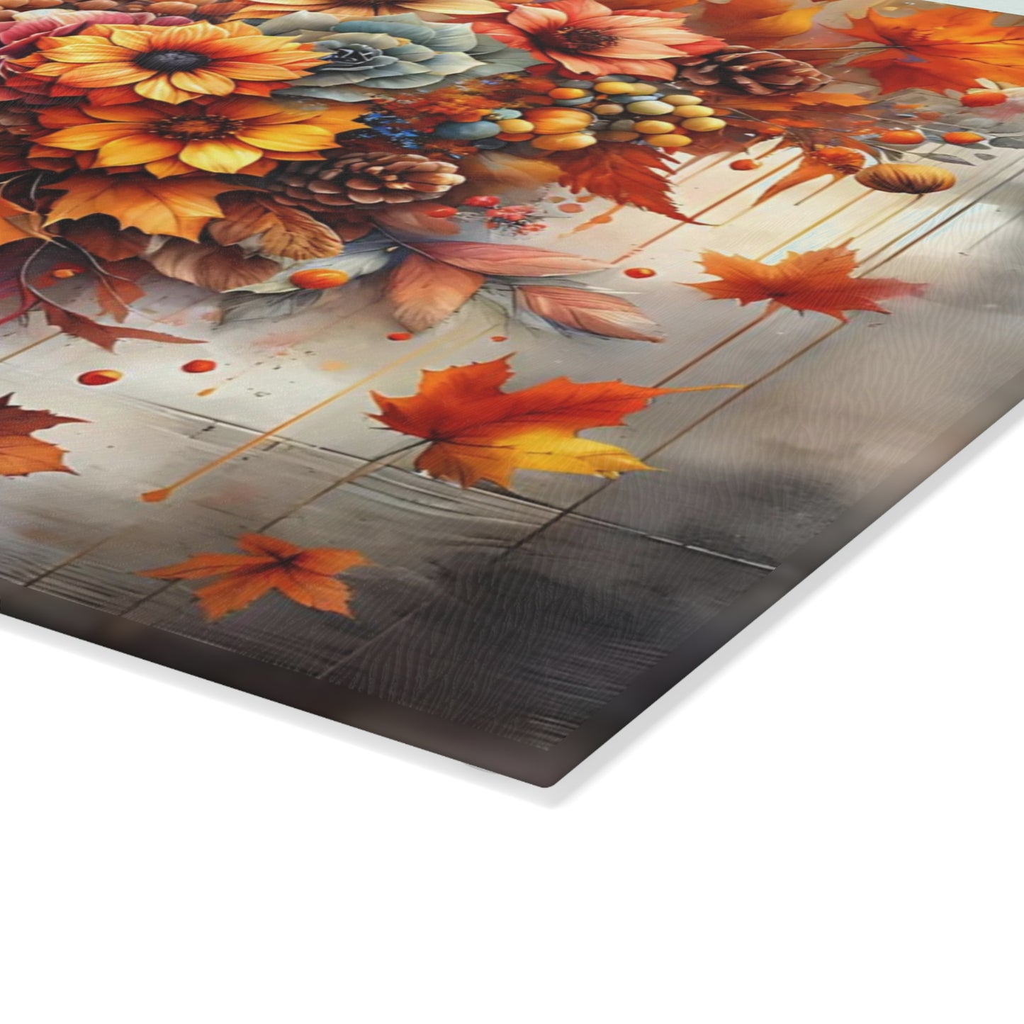 🍂✨ “Autumn Is Calling” Glass Cutting Board – Cozy Fall Kitchen Accent