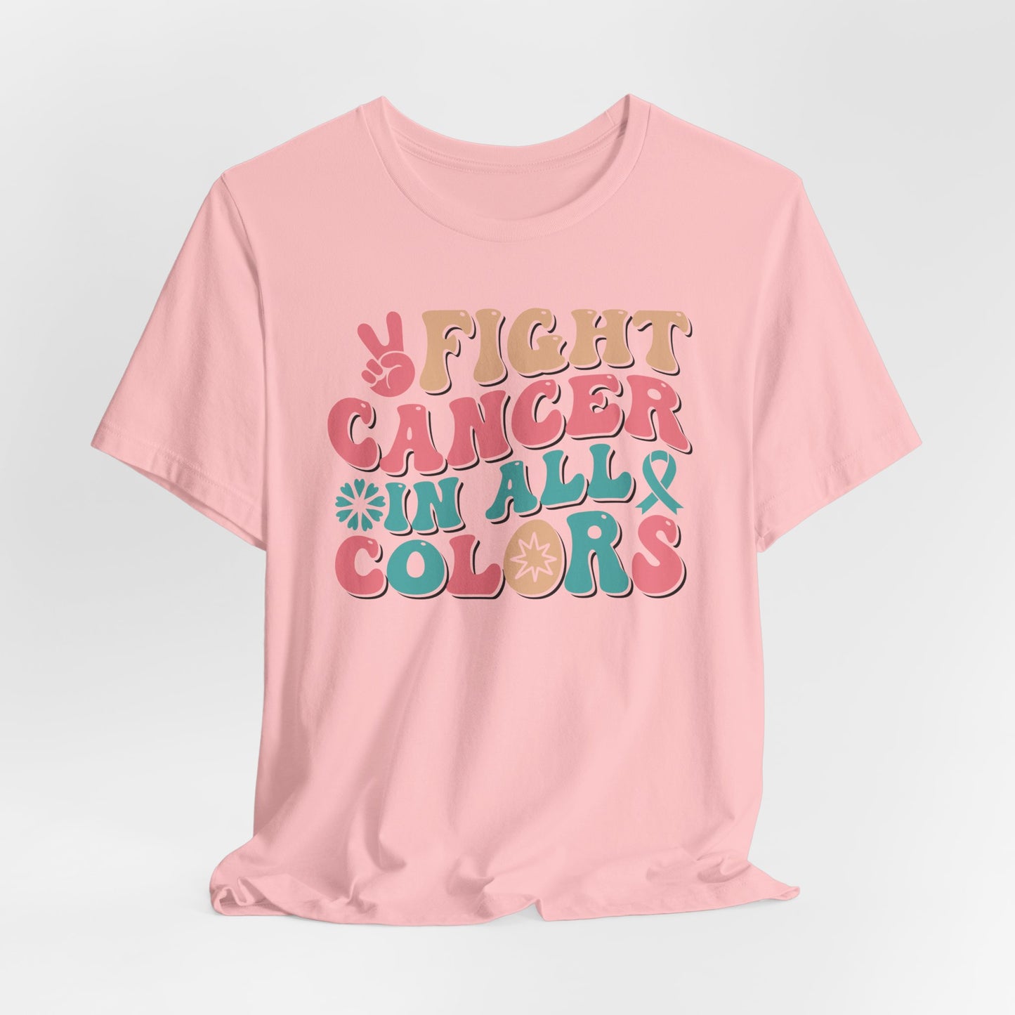 🌈✊ Fight Cancer in All Colors T-Shirt – Bold Retro Awareness Tee for Every Ribbon 🎗️