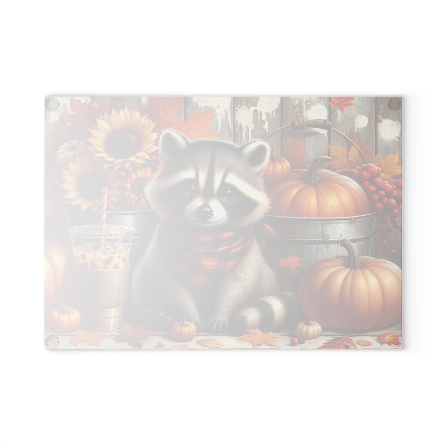 🦝 Autumn Raccoon Cutting Board – Cozy Fall Charm for Your Rustic Kitchen