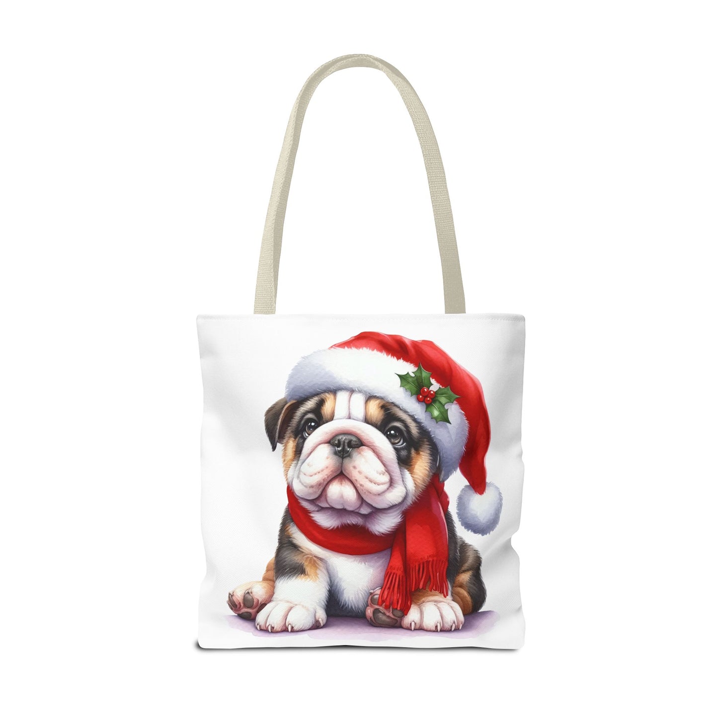 🎅 Bulldog Christmas Tote Bag – Cozy Holiday Style for Dog Lovers 🐾