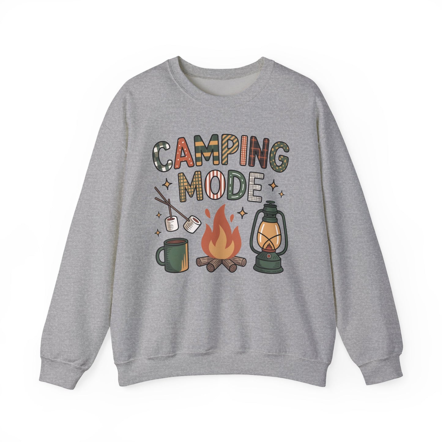🍂🔥 Camping Mode Sweatshirt – S’mores, Campfires & Cozy Vibes 🏕️☕