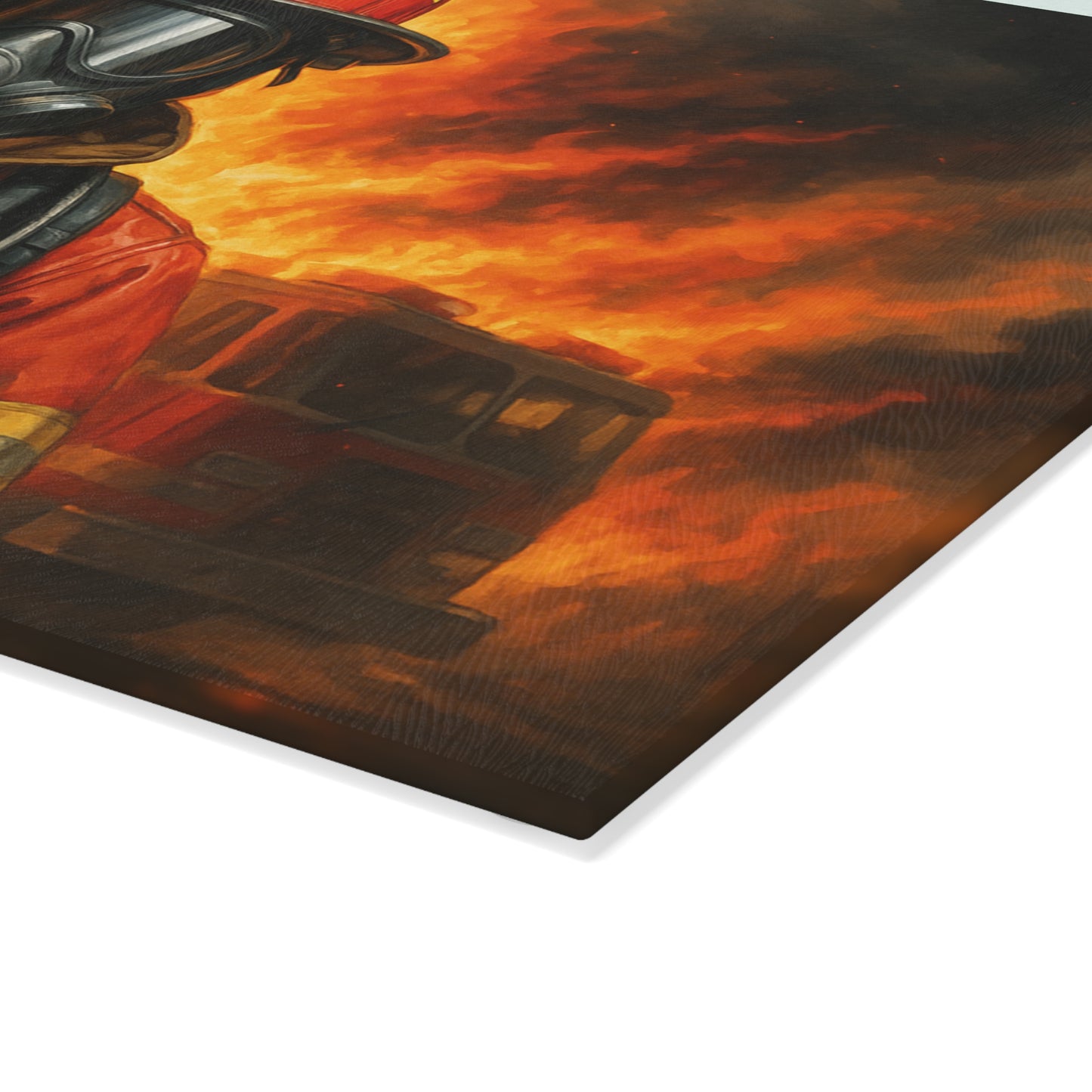 Firefighter Portrait Cutting Board – Strength, Courage, and Honor