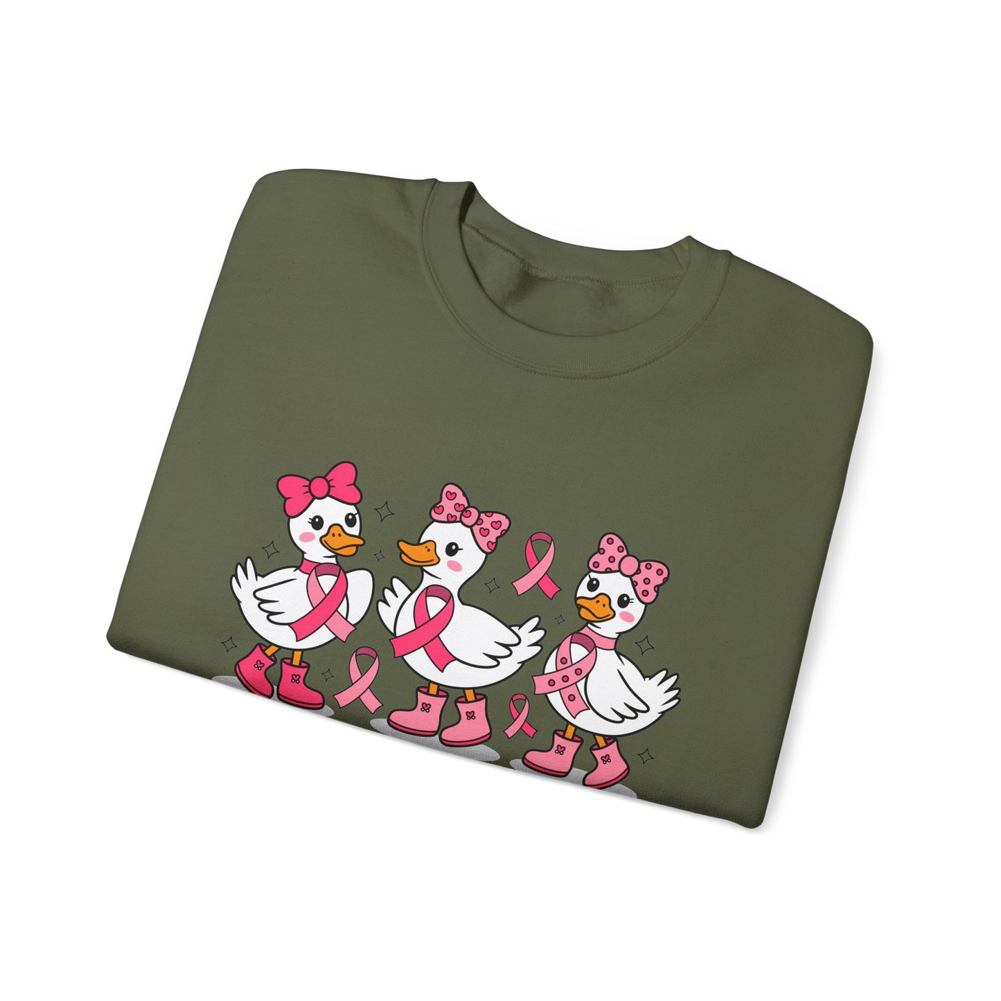 🎀🦆 In October We Wear Pink Duck Sweatshirt – Cute & Courageous Support 💗