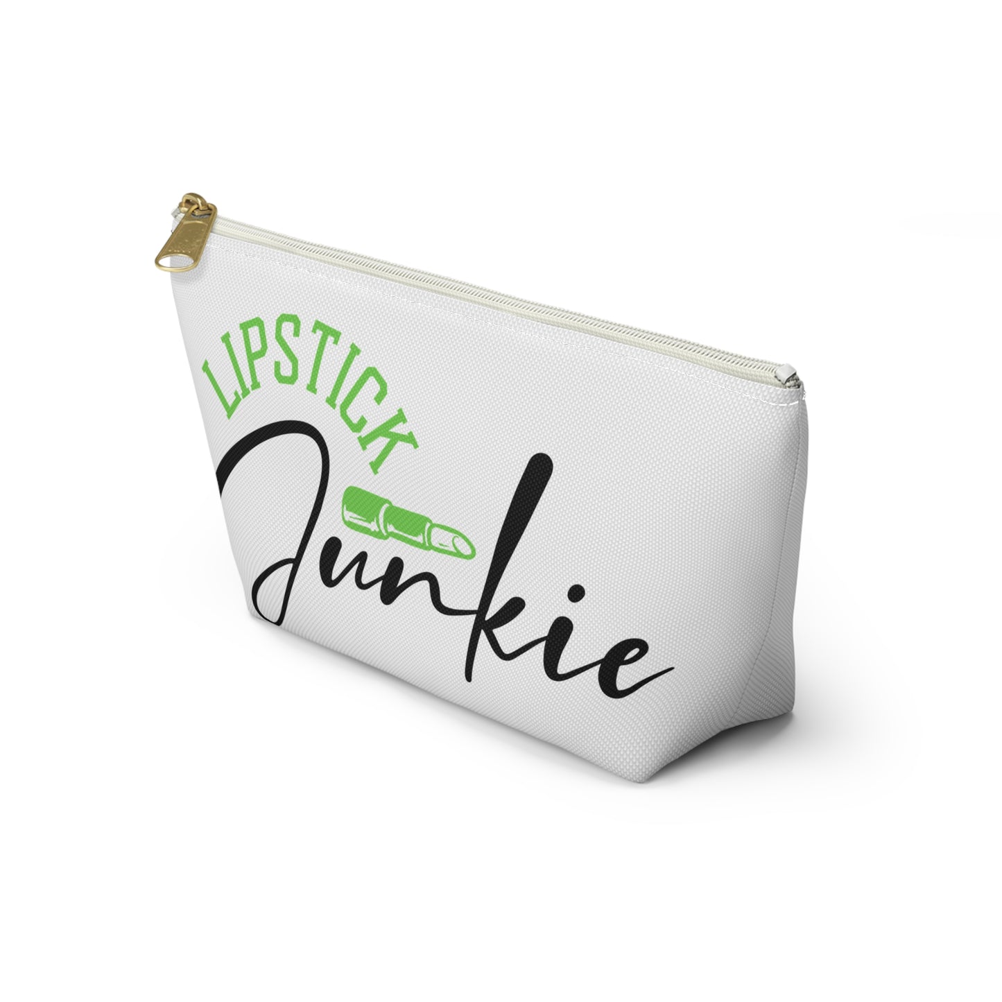 Accessory Pouch – "Lipstick Junkie" Green Makeup Bag