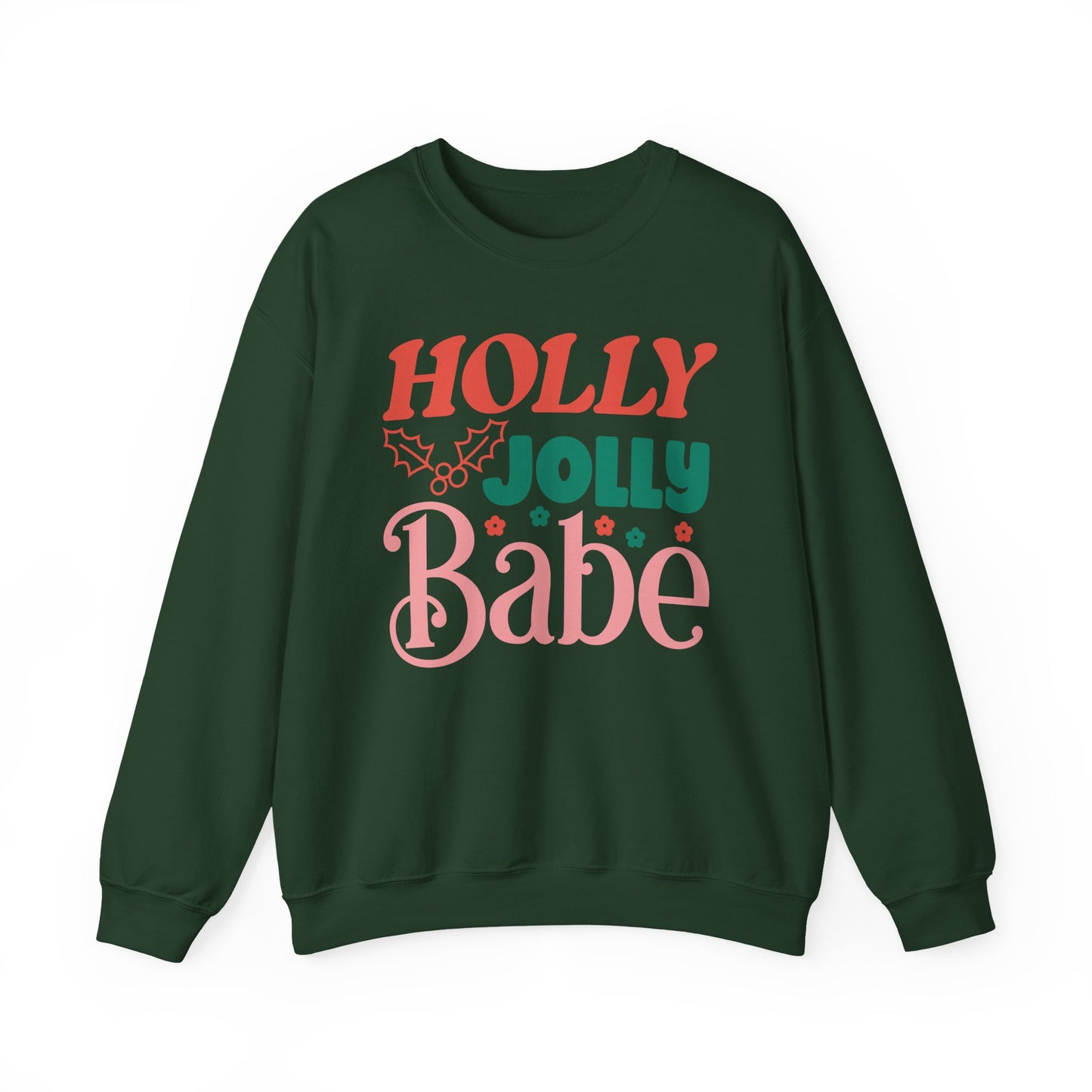 🎀✨ Holly Jolly Babe Retro Crewneck – Cute, Cozy & Festive