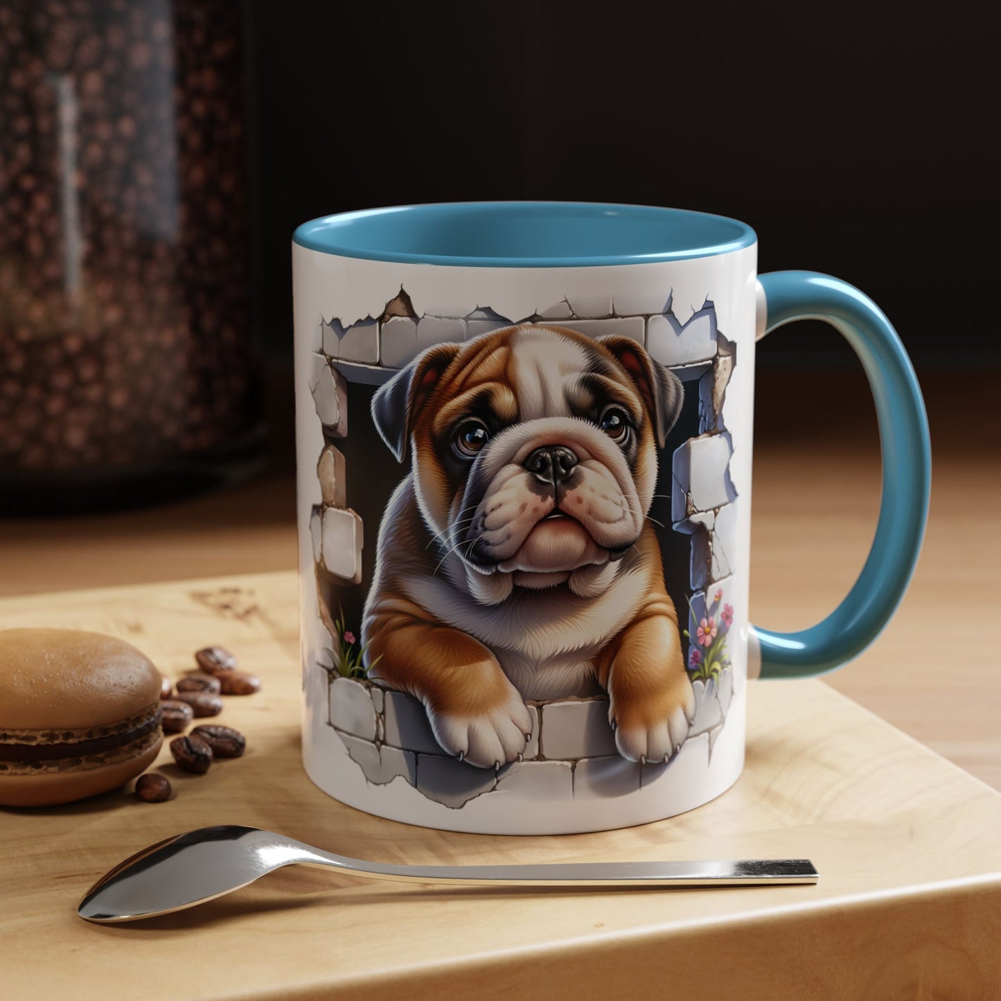 🐶☕ English Bulldog Puppy Accent Mug – Adorable Breakthrough Pup Design ✨rs (11/15oz)