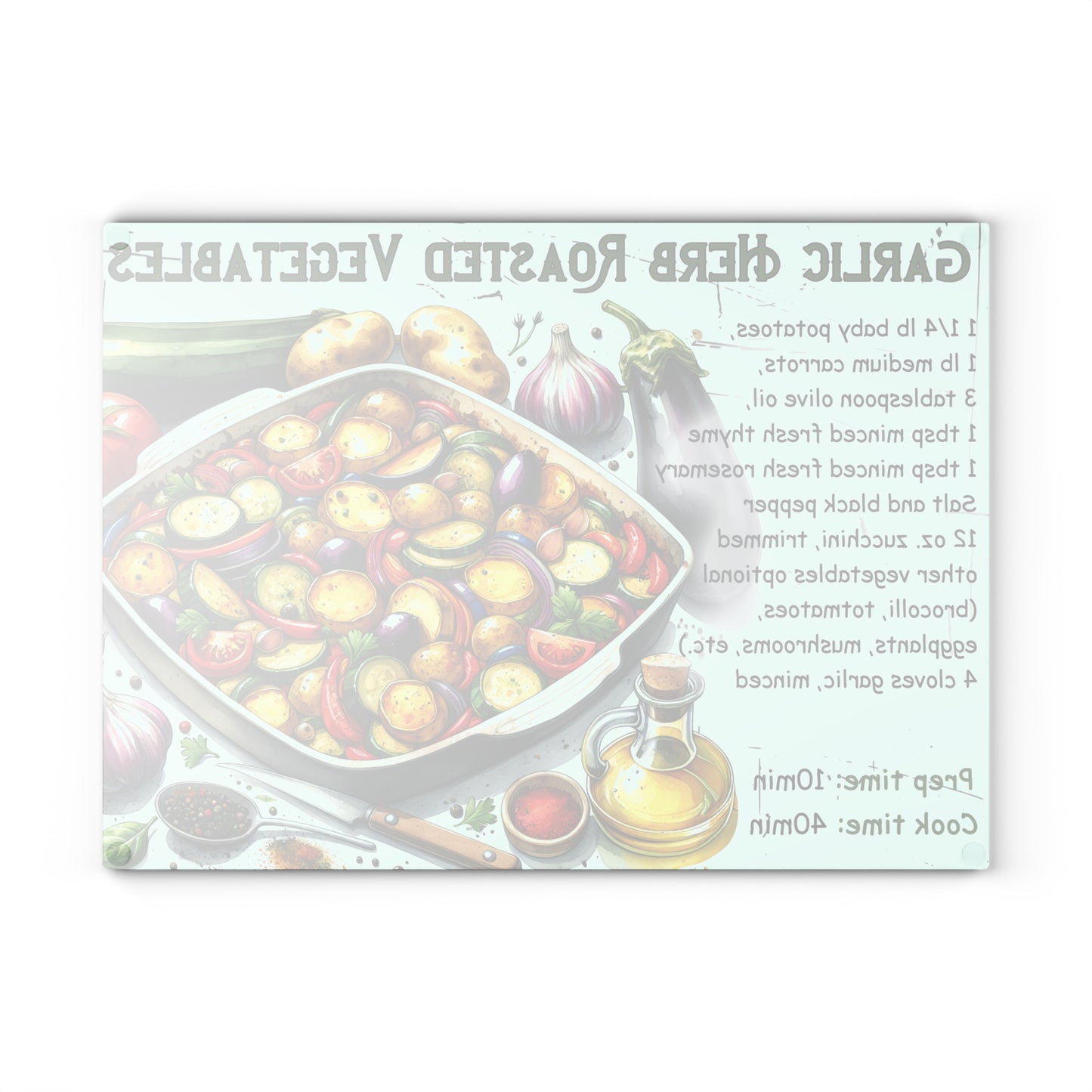 🥔🌿 Garlic Herb Roasted Vegetables Cutting Board – Flavorful Kitchen Art for Everyday Cooking 🍅