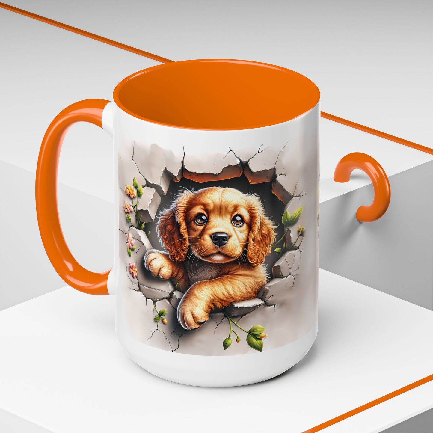 🐾 Cocker Spaniel Puppy Accent Mug – Sweet Fluffy Pup Coffee Cup ☕🤎