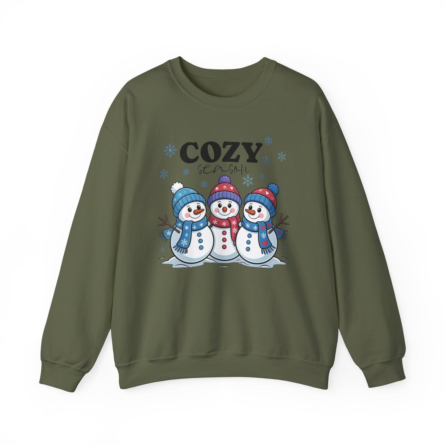 ☃️💙 Cozy Season Snowman Sweatshirt – Adorable Winter Crewneck for Women