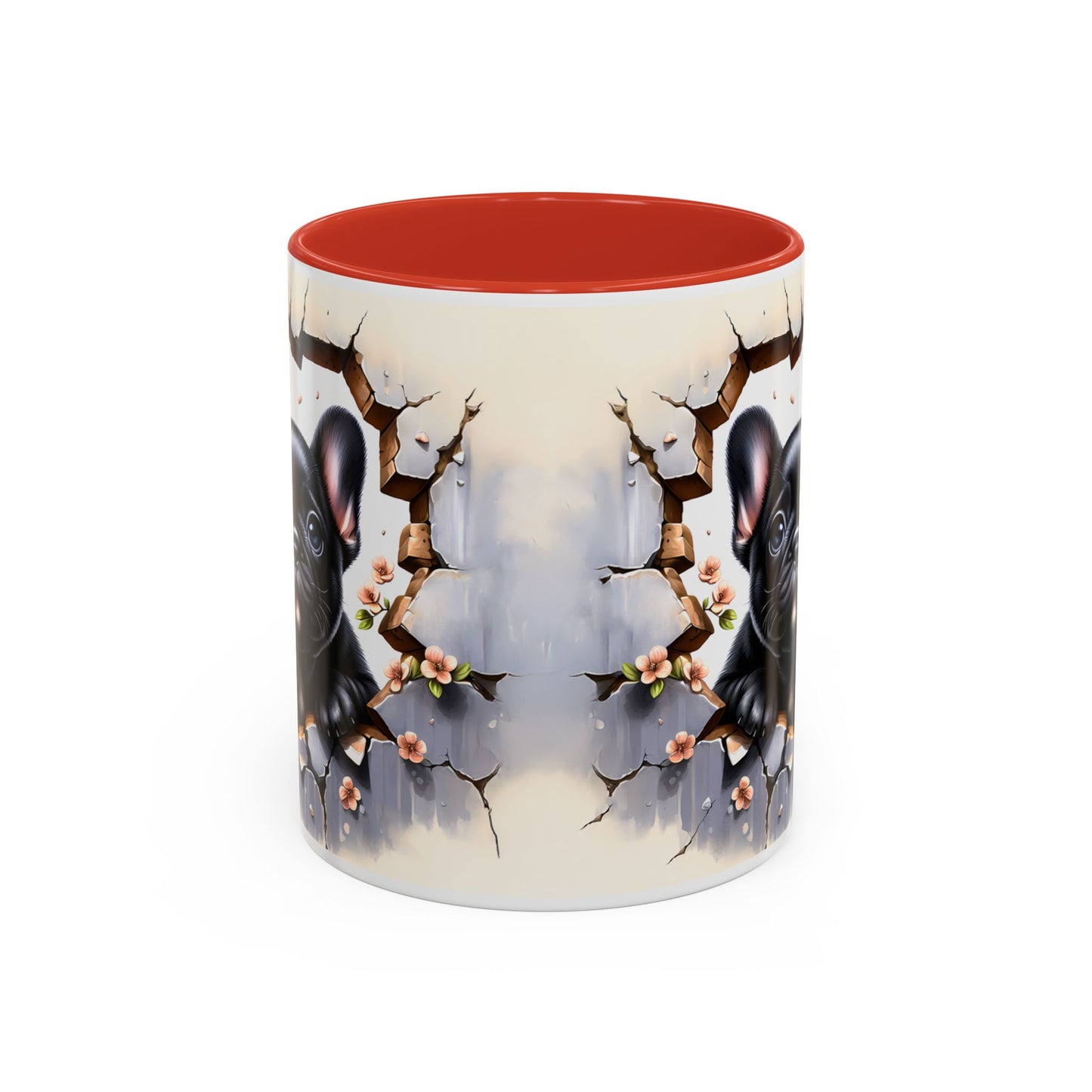 🐾☕ Black French Bulldog Puppy Accent Mug – Cute Breakthrough Pup Design ✨