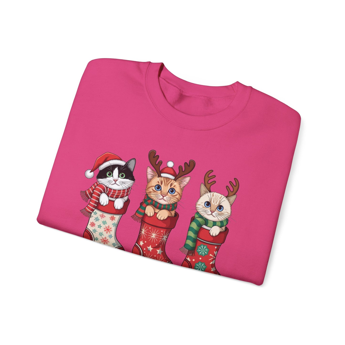 🐱🎄 Kitties in Stockings Sweatshirt – Cozy & Adorable Holiday Cats 🧦✨