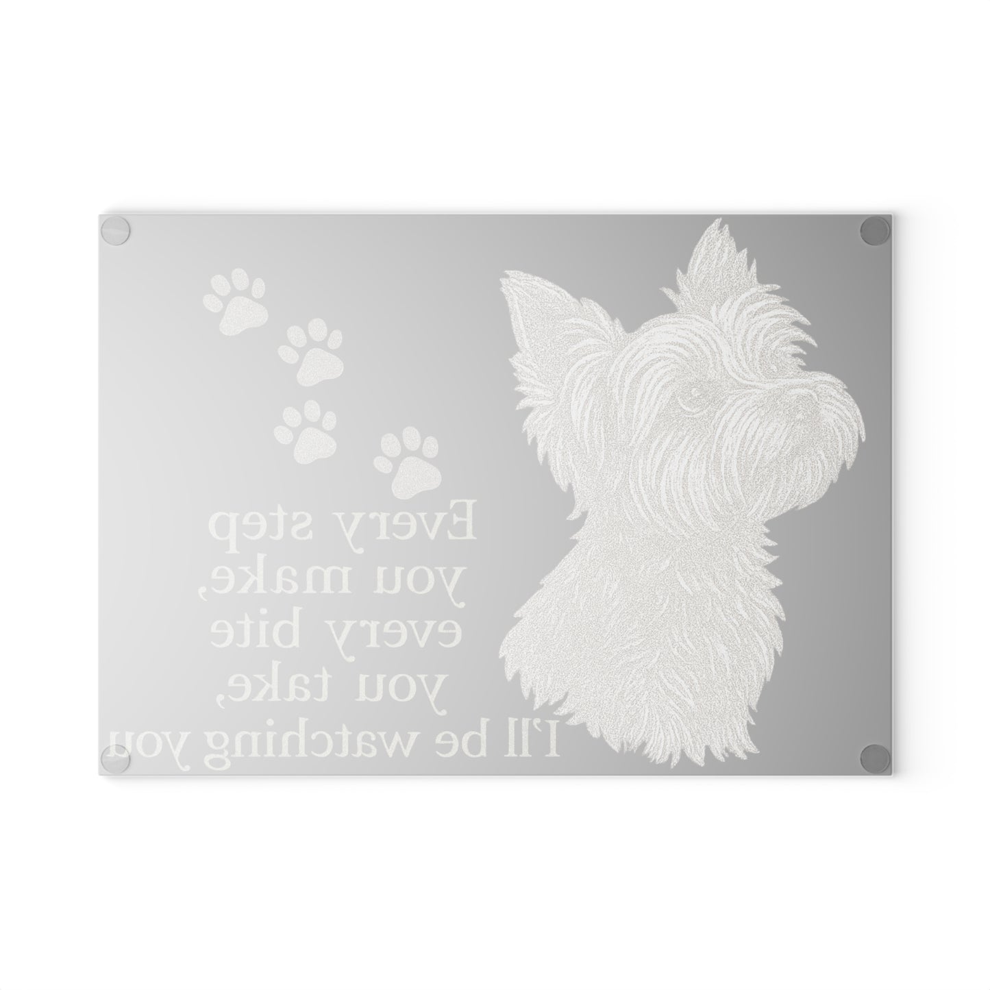 🐾👀 Yorkie Watching You Cutting Board – Playful Pup Charm for Your Kitchen 🍴✨