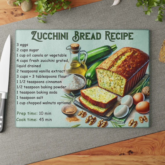 🍞 Zucchini Bread Recipe Cutting Board – Charming Kitchen Decor with a Delicious Twist