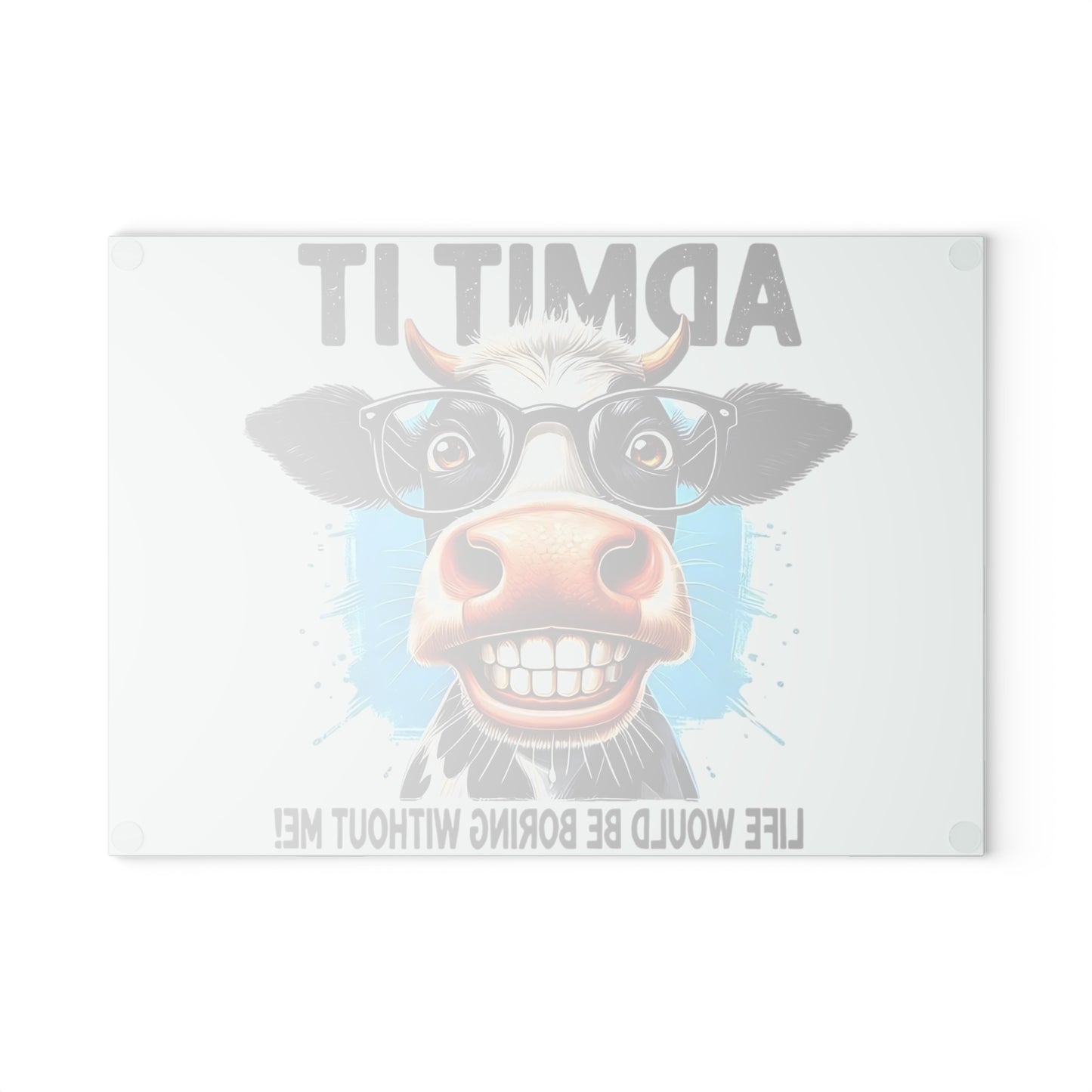 Tabla de cortar de vaca, decoración de cocina divertida, regalo para amantes de las vacas, tabla de cortar de vidrio, accesorio de cocina peculiar, tabla de cortar humorística, decoración de vaca